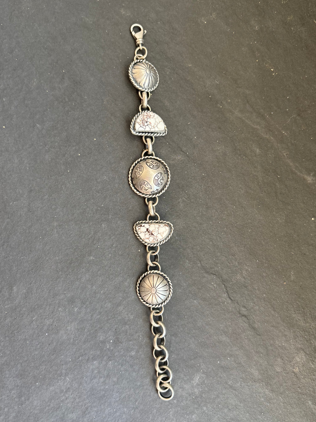 Wild Horse Guided By The Heart Pattern Half Shell Lariat Bracelet
