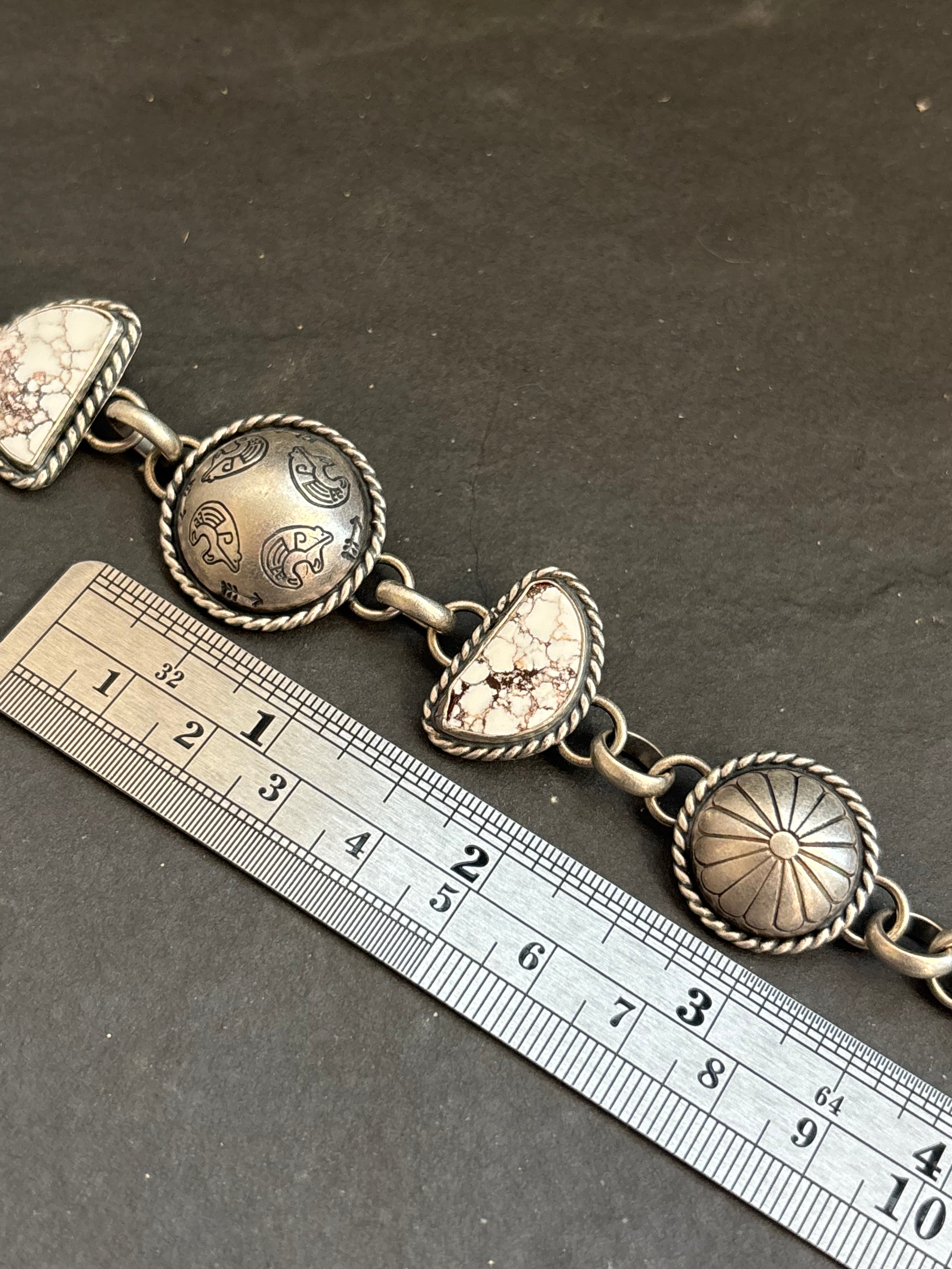 Wild Horse Guided By The Heart Pattern Half Shell Lariat Bracelet