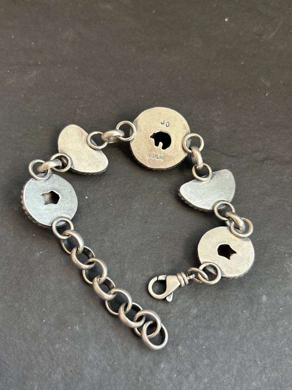 Wild Horse Guided By The Heart Pattern Half Shell Lariat Bracelet