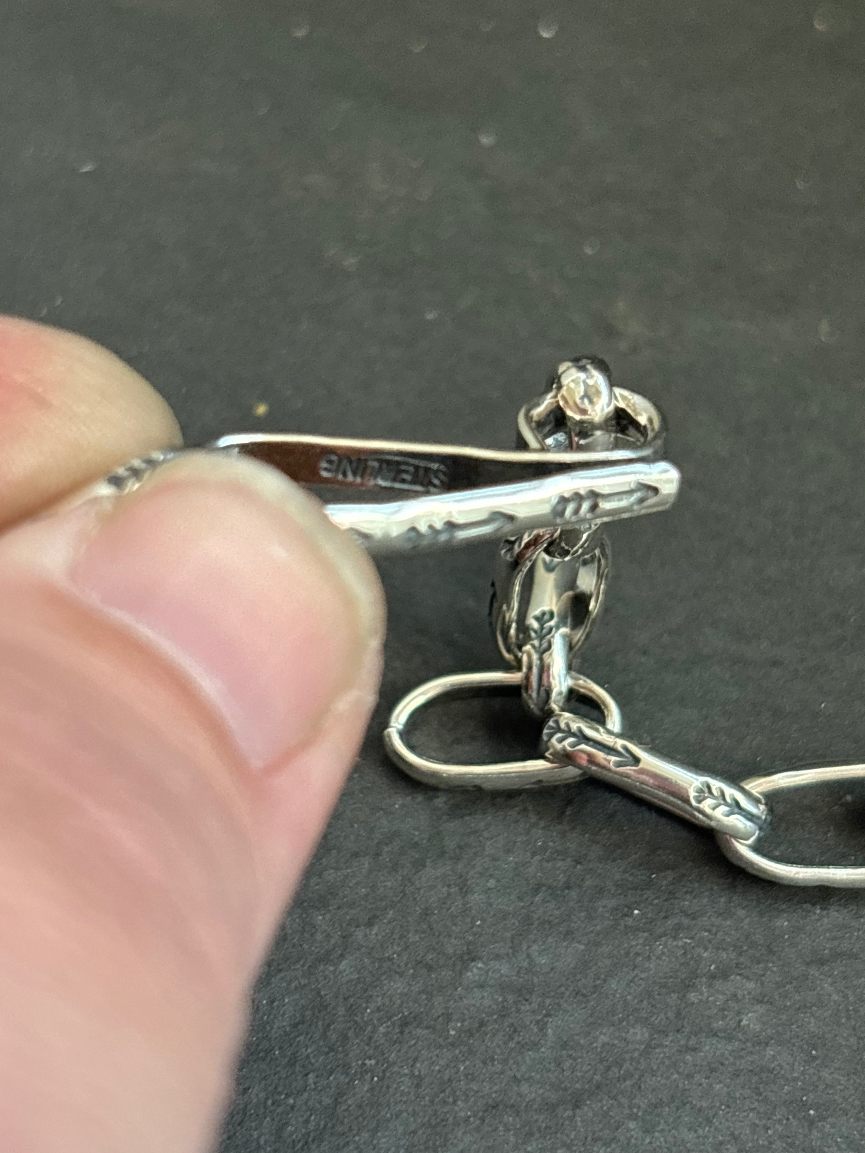 Sterling Silver Medium Link Wayfinder Pattern Paperclip Chain