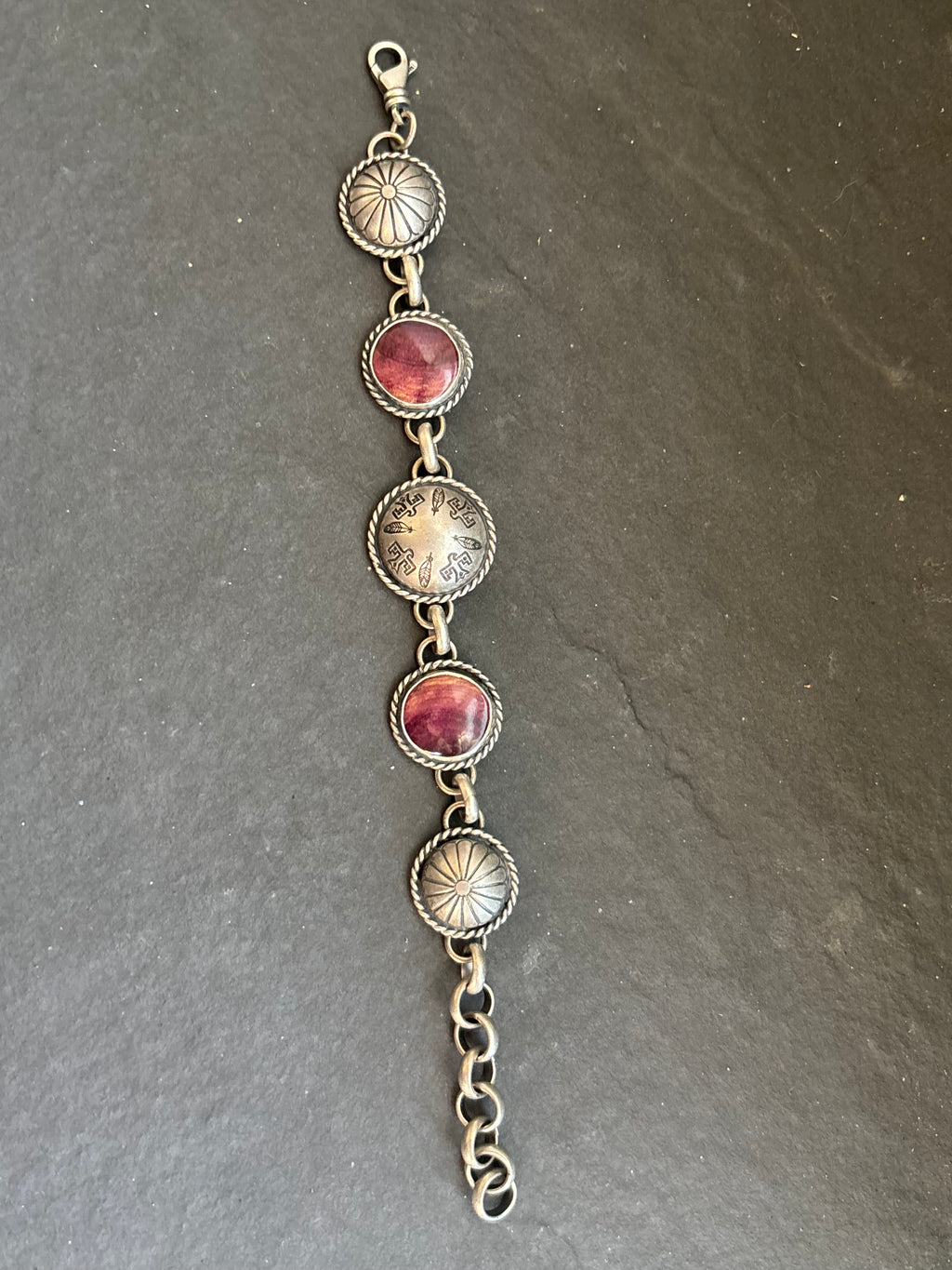 Sunset Spiny Wings of Courage Pattern Half Shell Lariat Bracelet