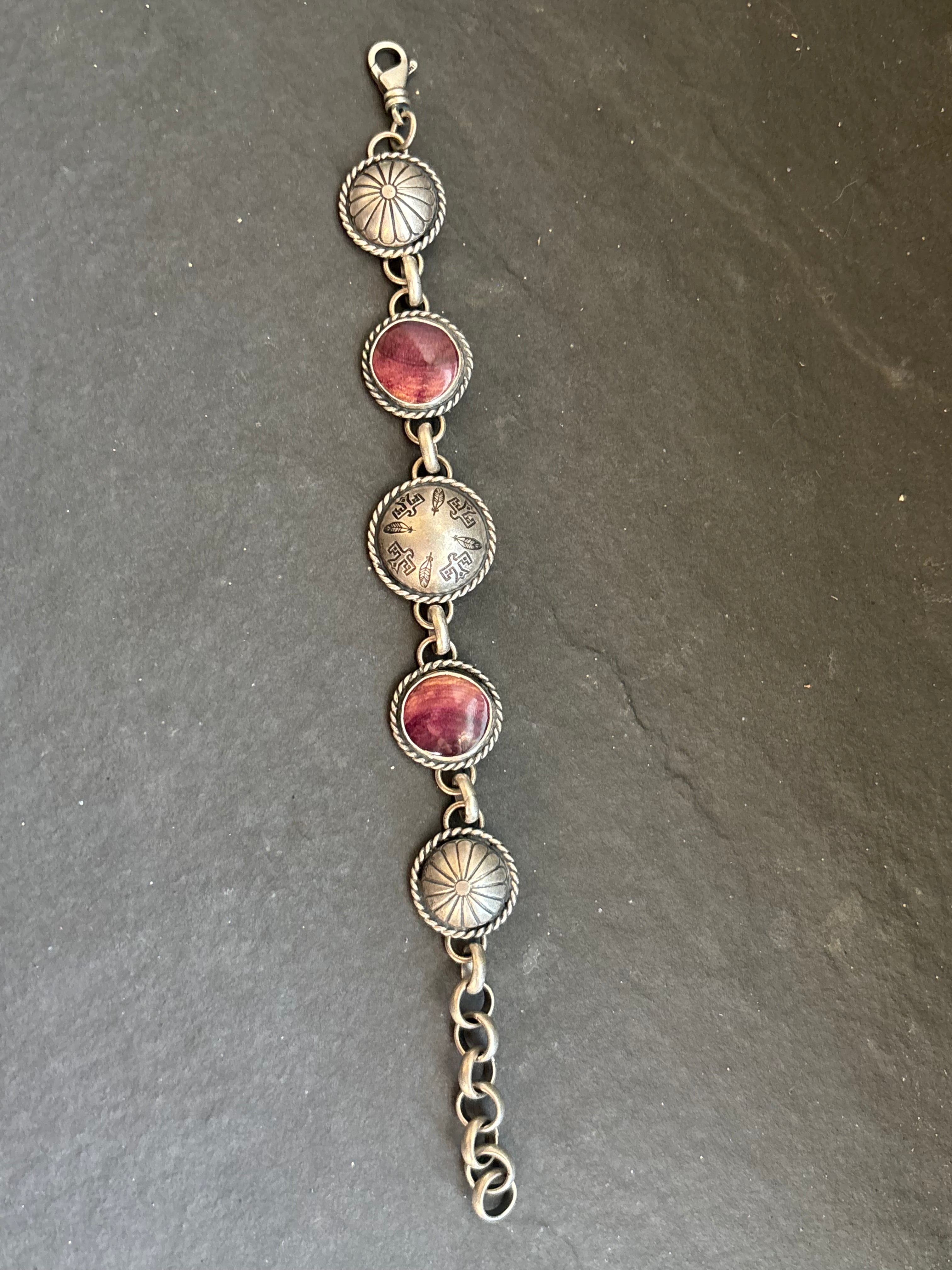 Sunset Spiny Wings of Courage Pattern Half Shell Lariat Bracelet