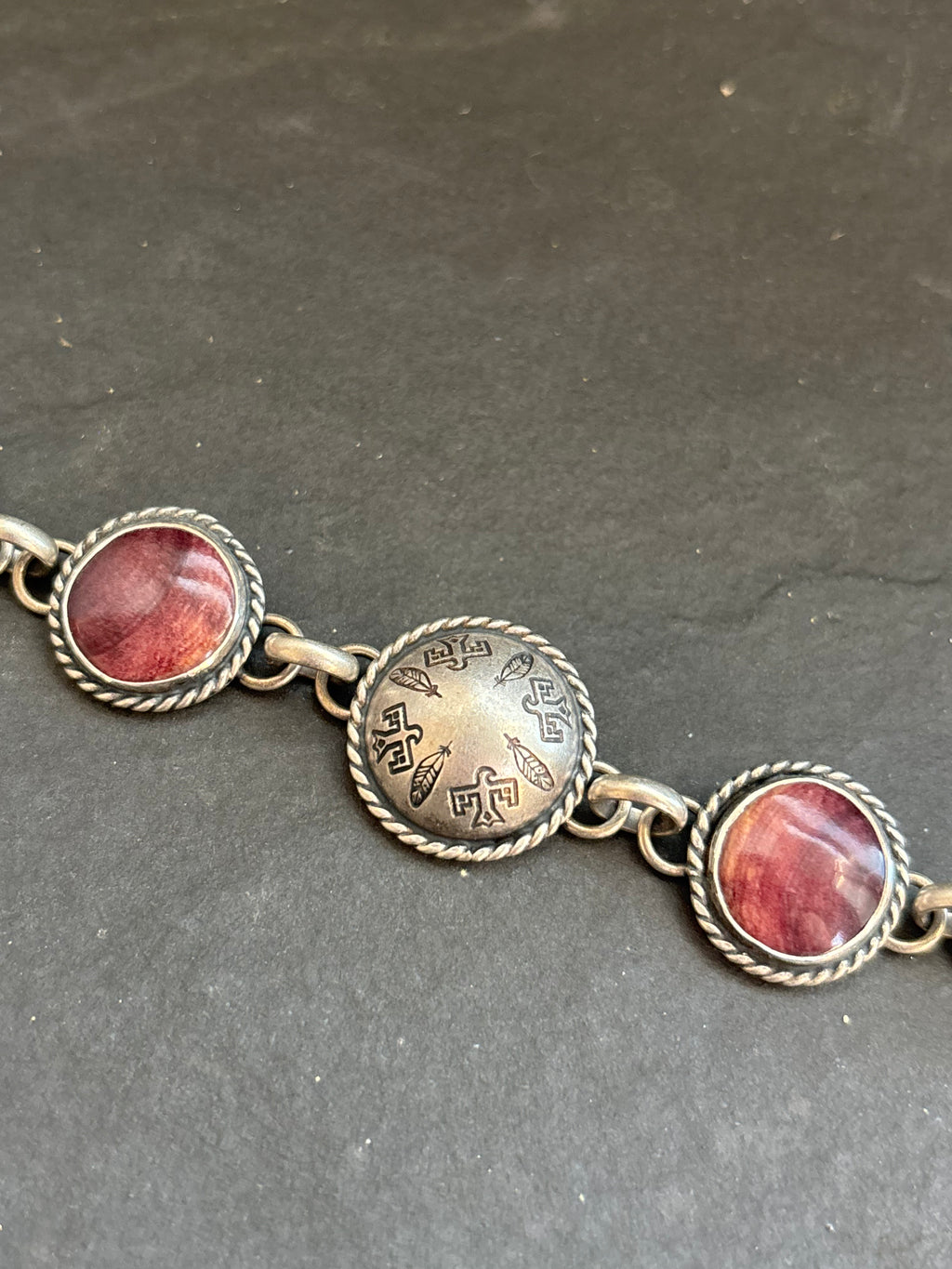 Sunset Spiny Wings of Courage Pattern Half Shell Lariat Bracelet