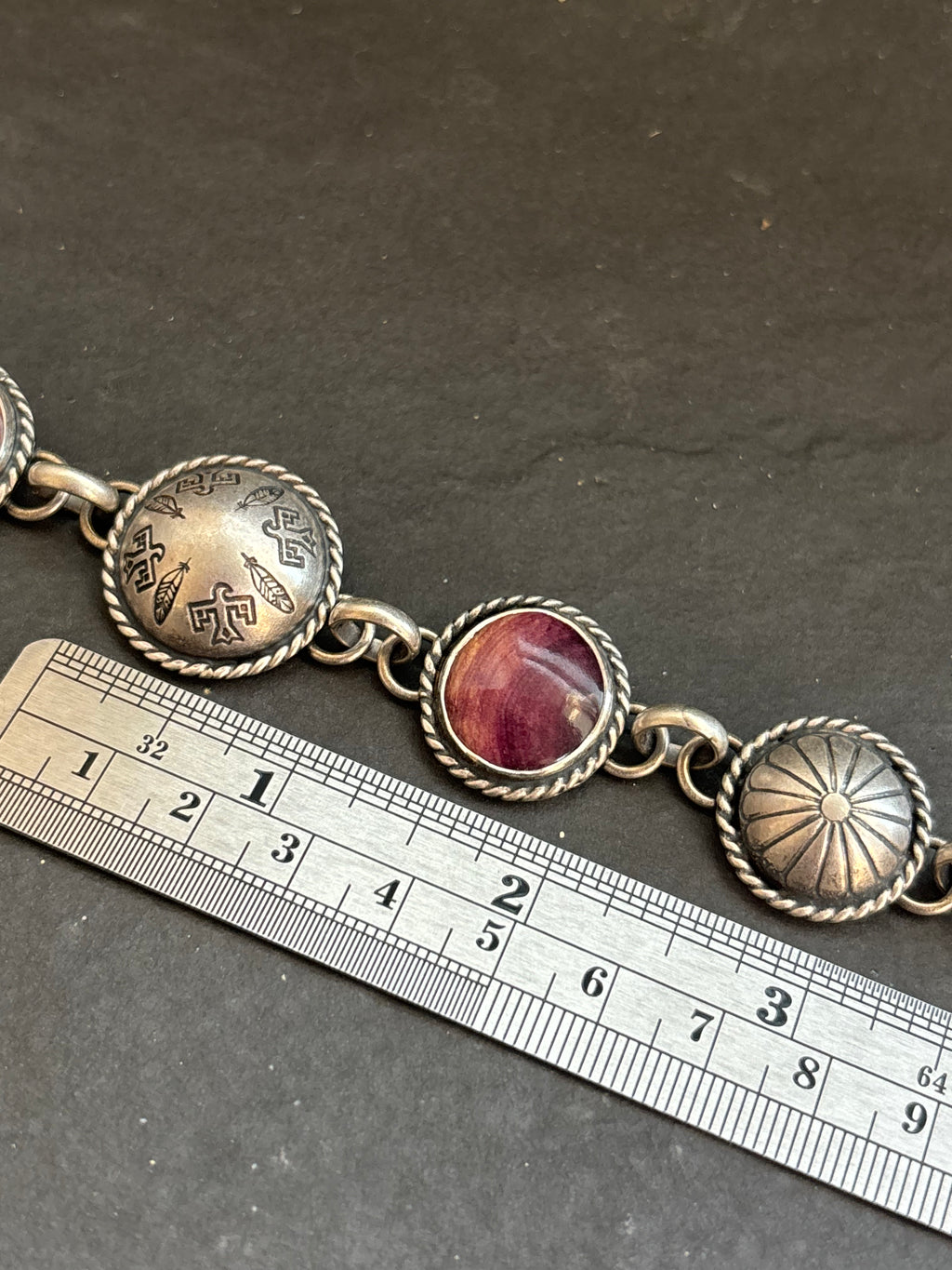 Sunset Spiny Wings of Courage Pattern Half Shell Lariat Bracelet