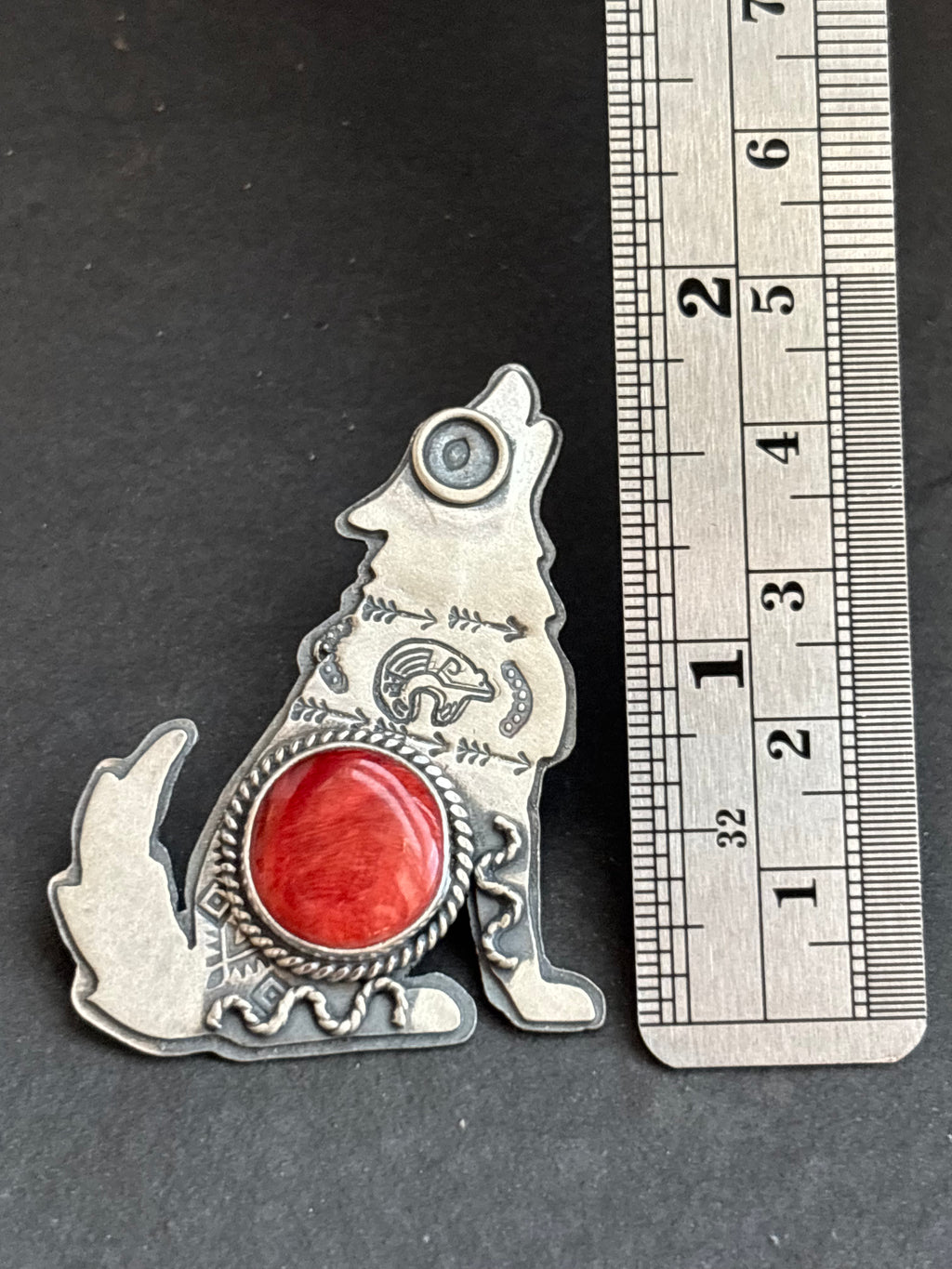 Red Spiny Oyster Into The Wild Wolf Pendant