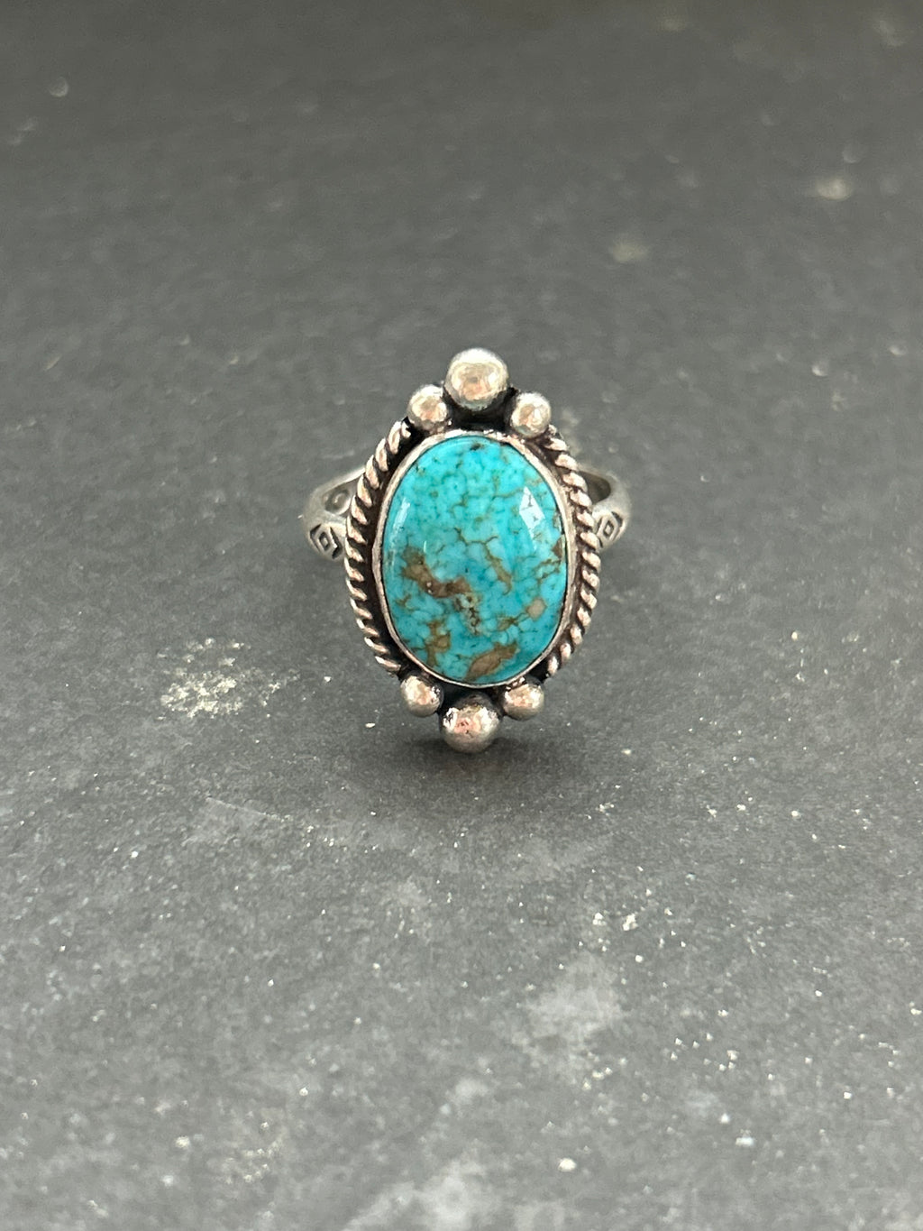 Blue Ridge Turquoise Stamped Stacking Ring