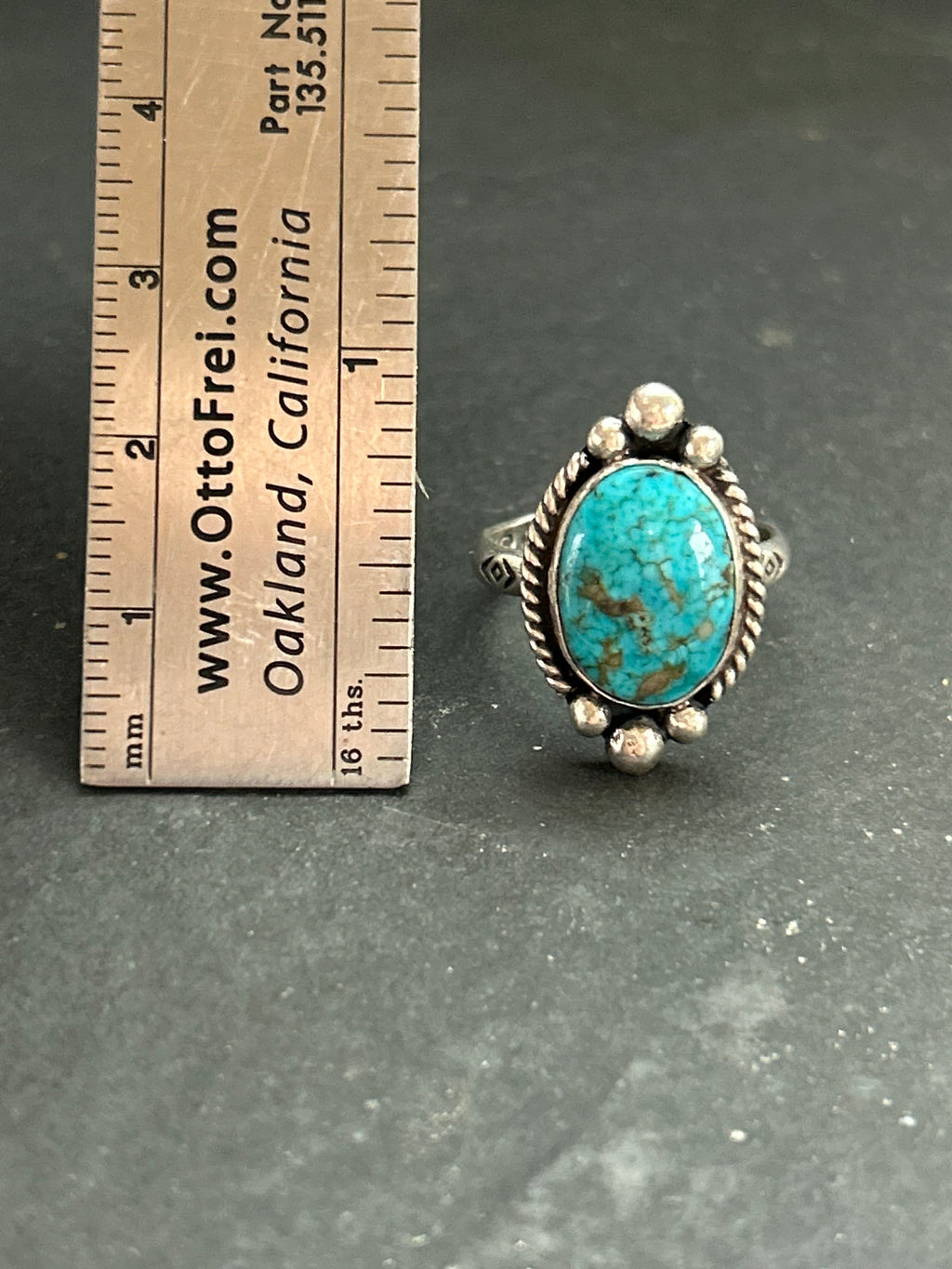 Blue Ridge Turquoise Stamped Stacking Ring