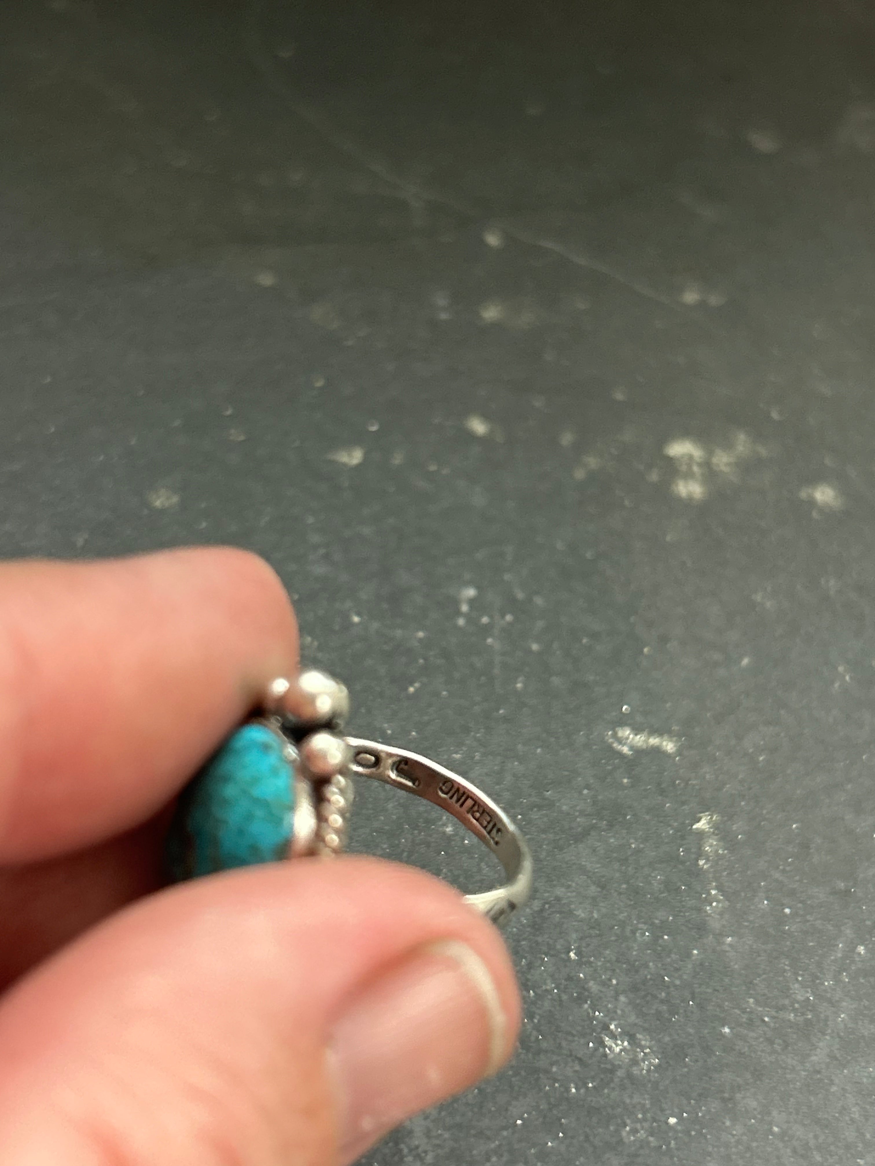 Blue Ridge Turquoise Stamped Stacking Ring