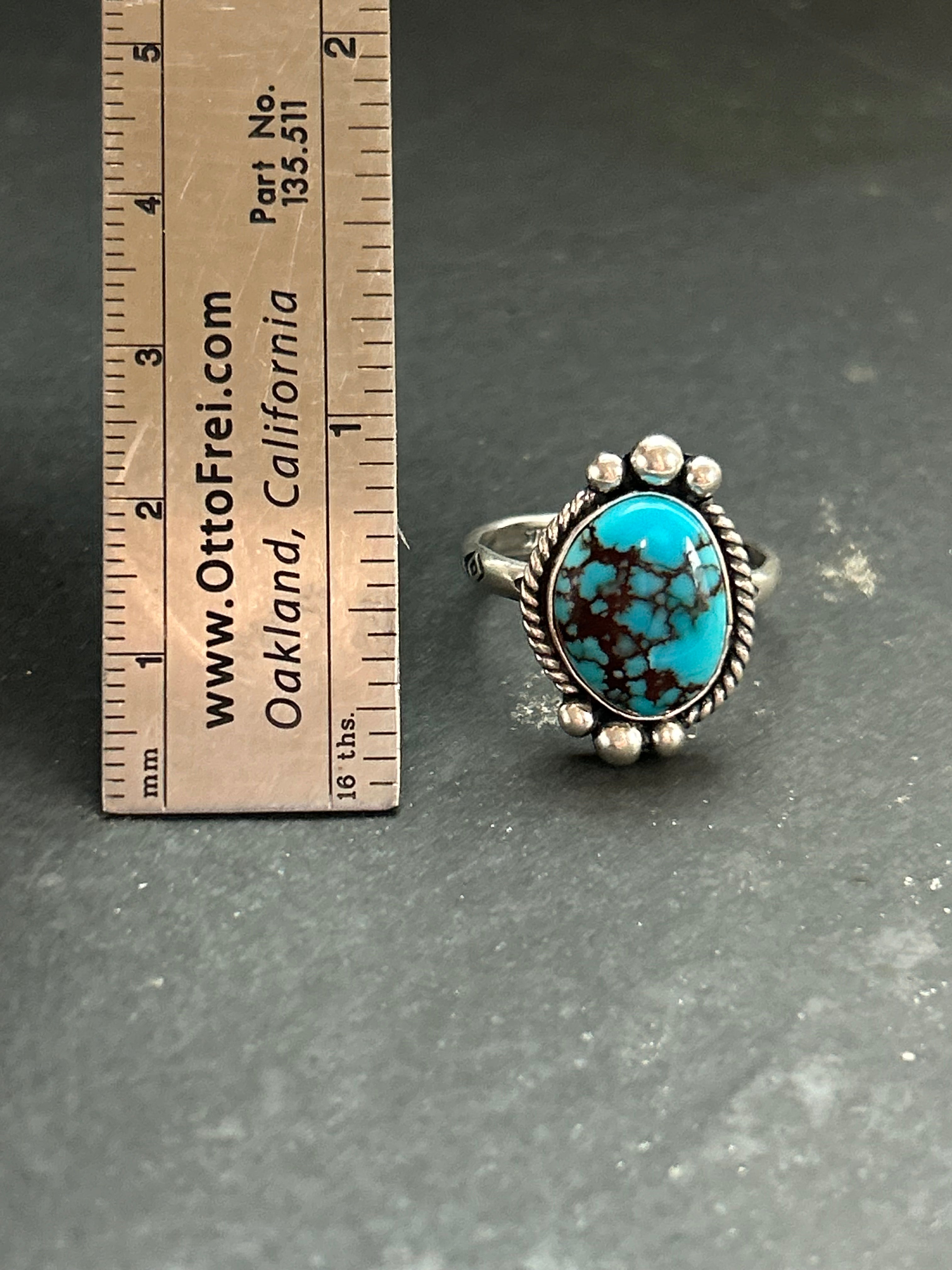 Egyptian Turquoise Stamped Stacking Ring Style #2