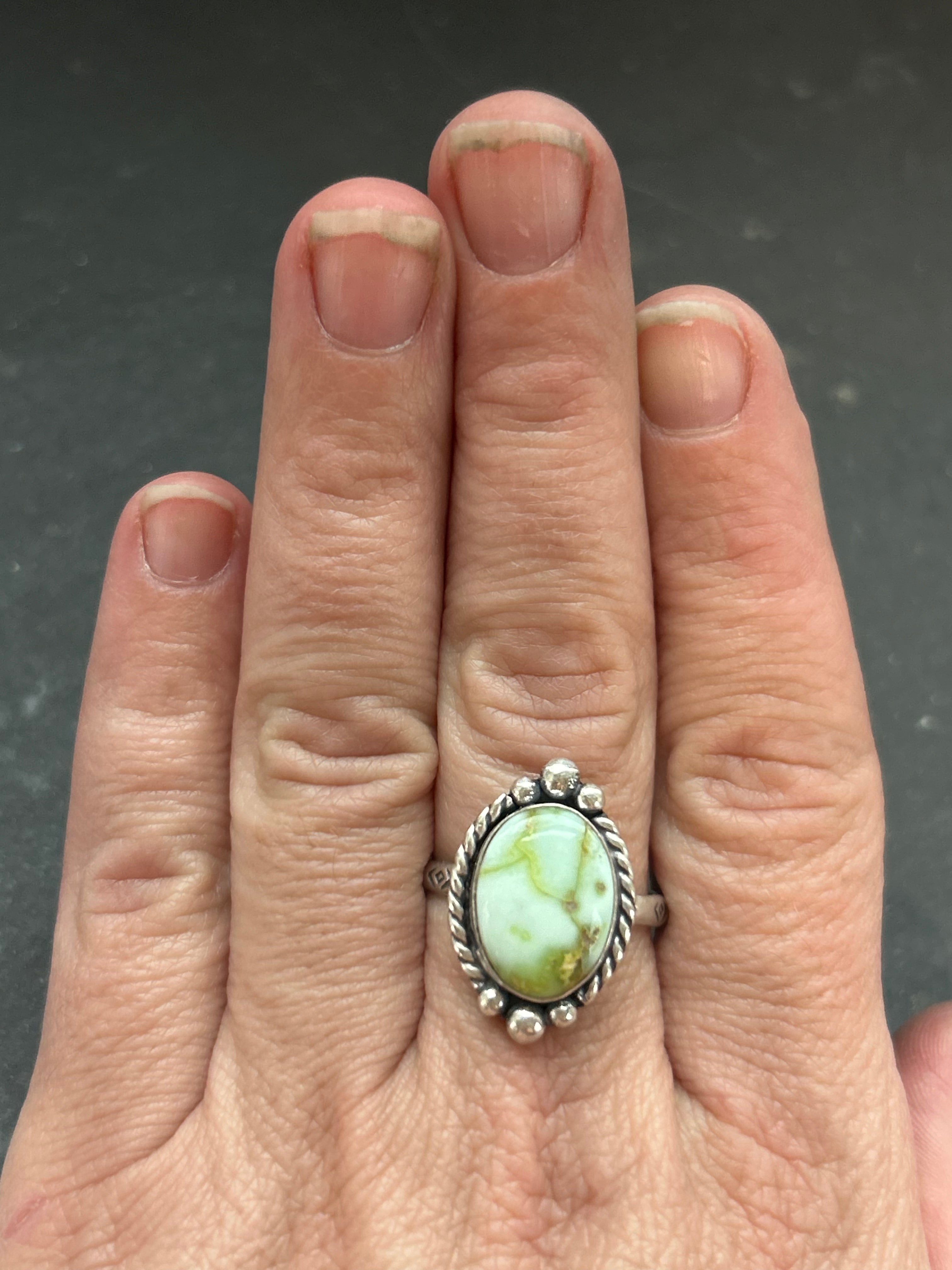Palomino Variscite Stamped Stacking Ring Style #2