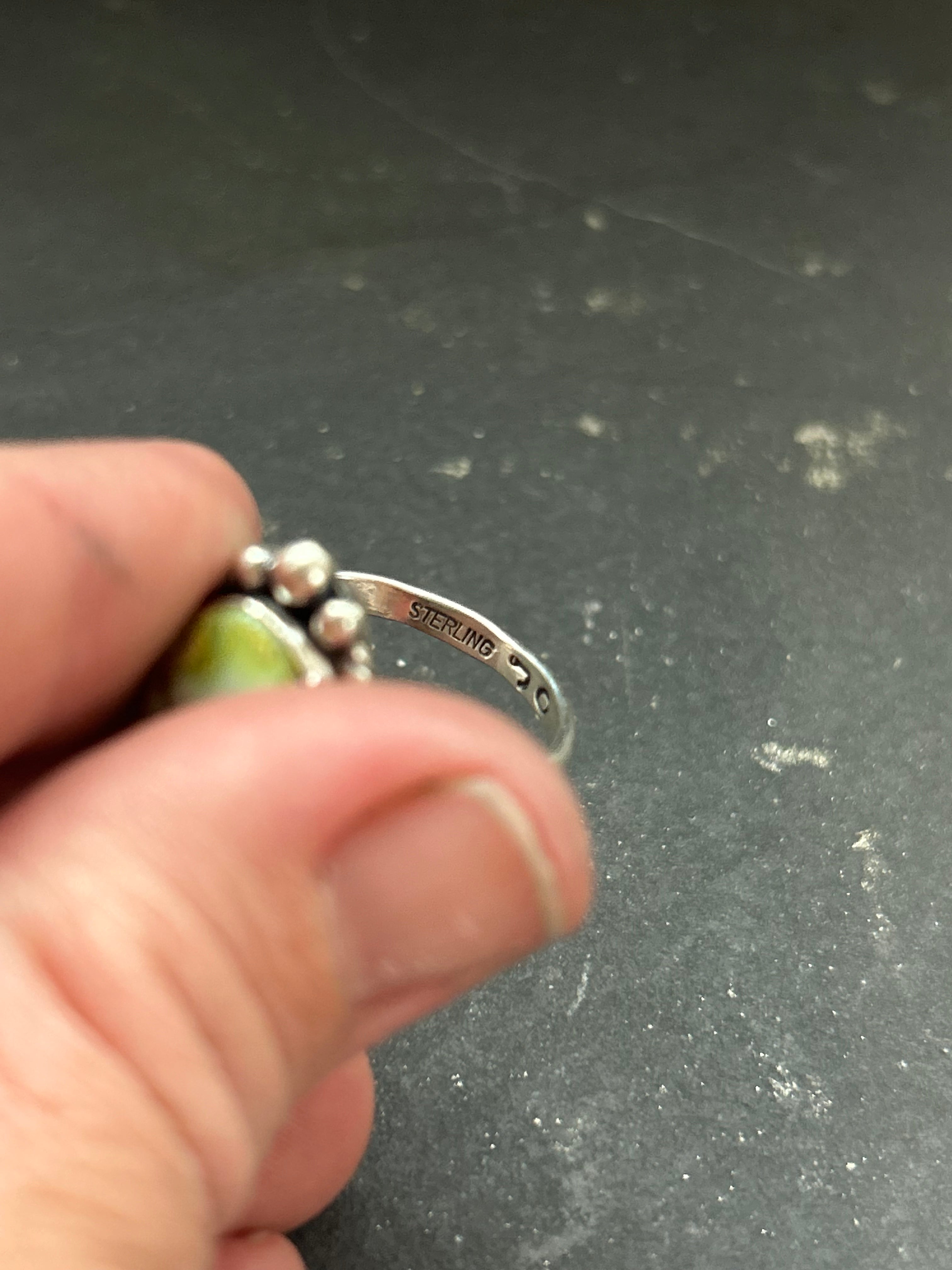 Palomino Variscite Stamped Stacking Ring Style #2