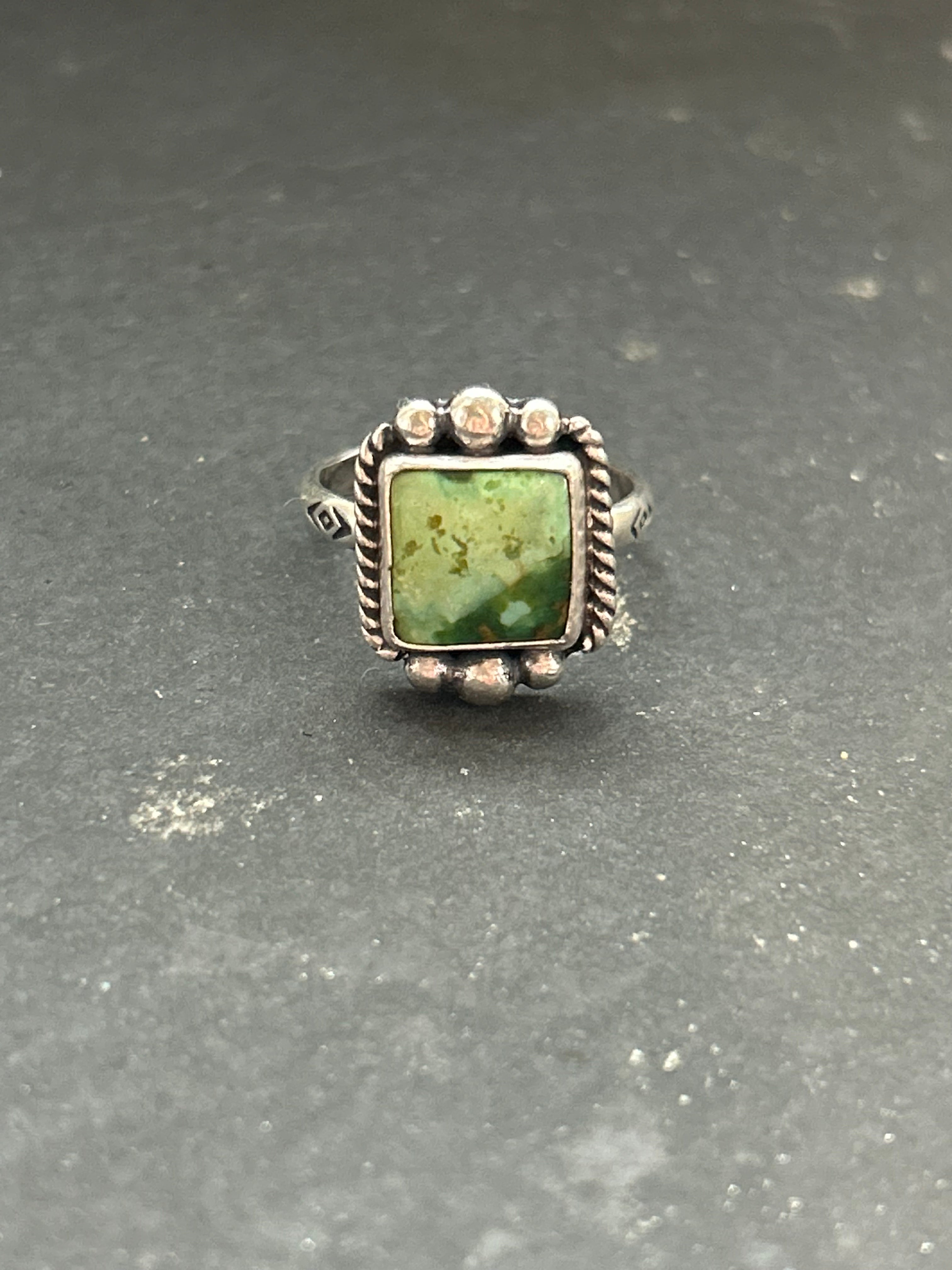 Sonoran Mountain Turquoise Stamped Stacking Ring