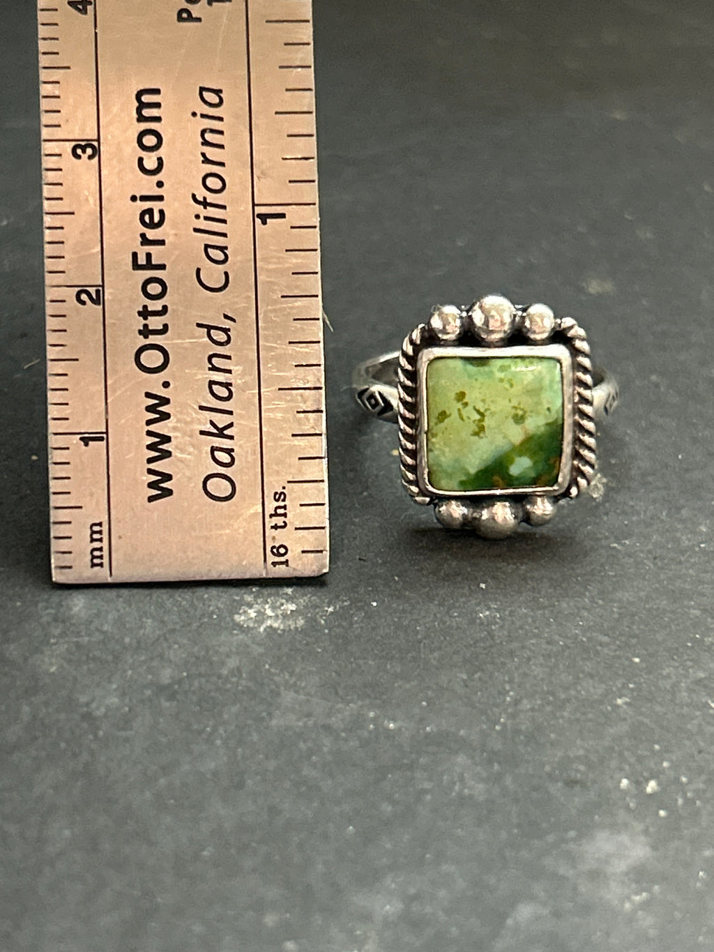 Sonoran Mountain Turquoise Stamped Stacking Ring