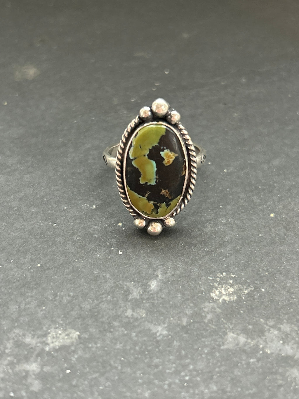 Black Hills Turquoise Stamped Stacking Ring Style #2