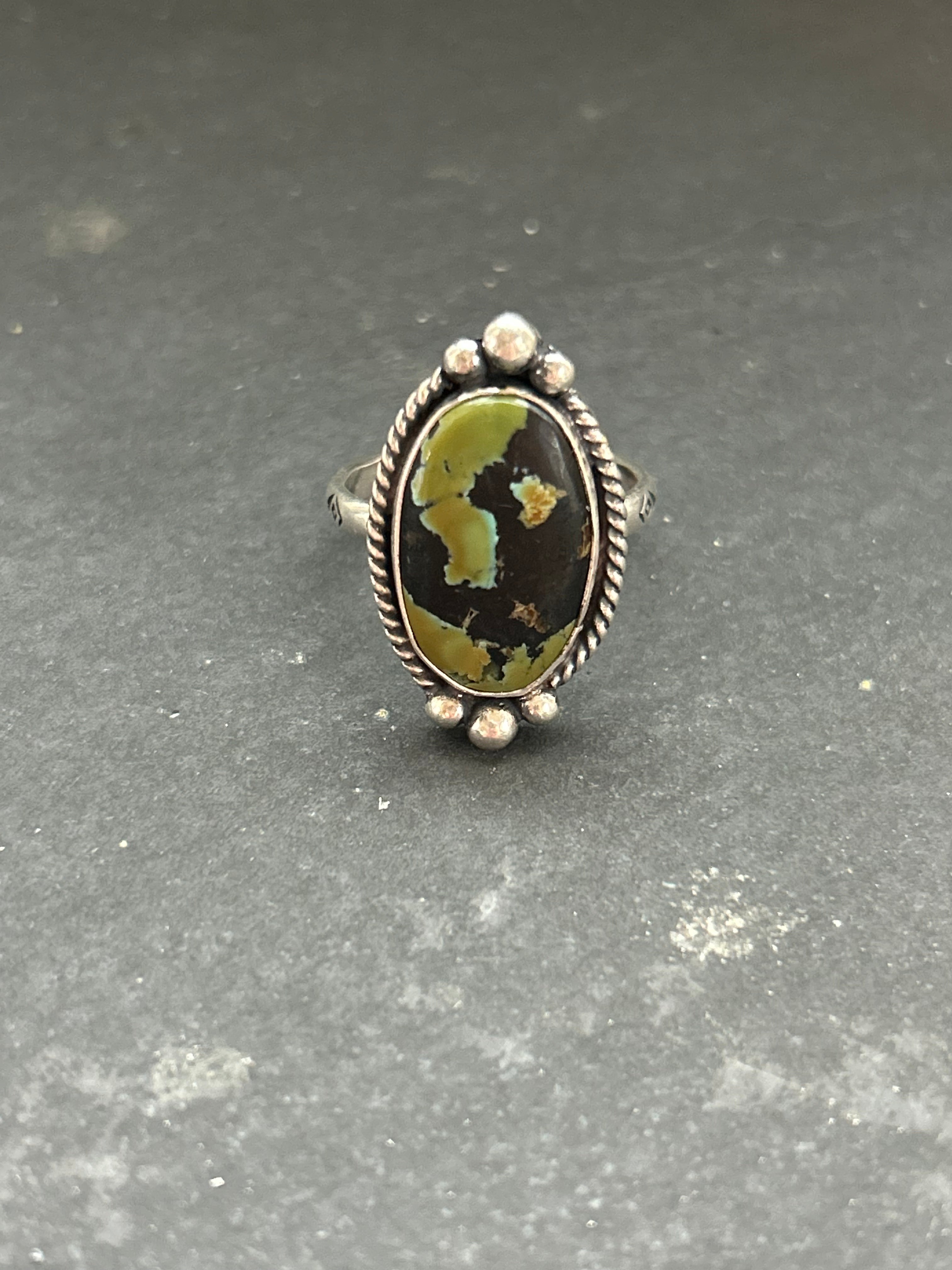 Black Hills Turquoise Stamped Stacking Ring Style #2