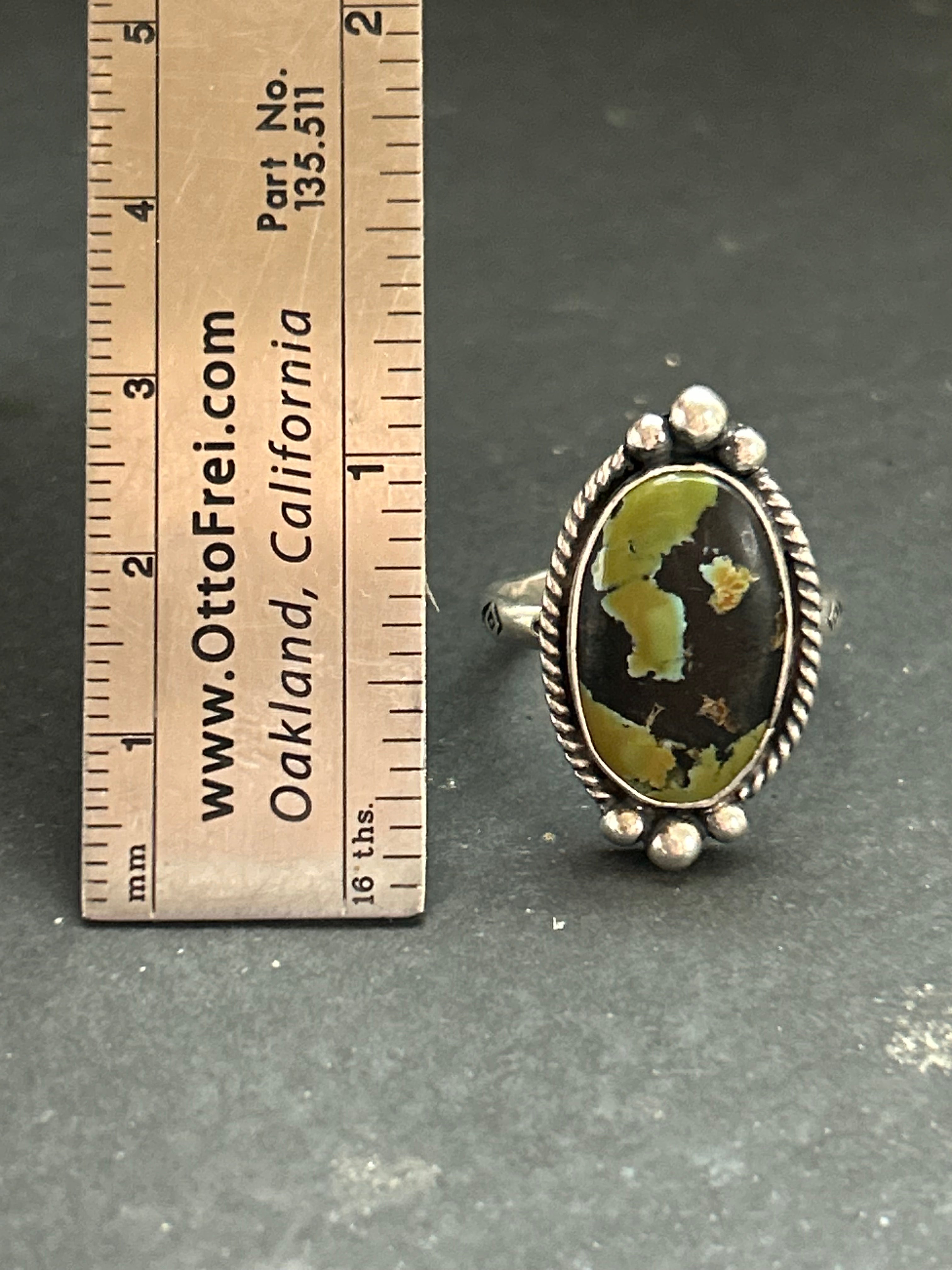 Black Hills Turquoise Stamped Stacking Ring Style #2