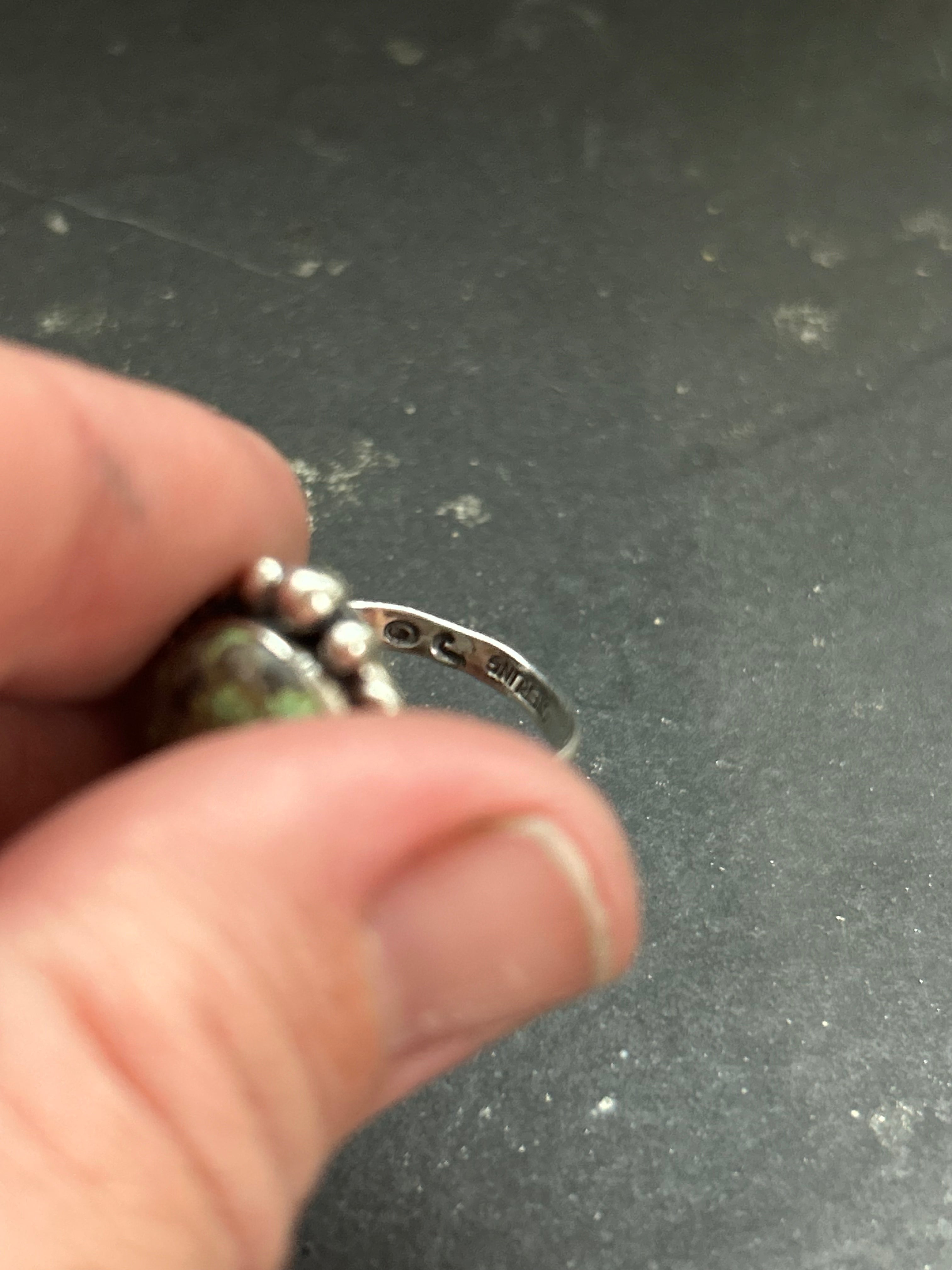 Firebird Turquoise Stamped Stacking Ring Style #1