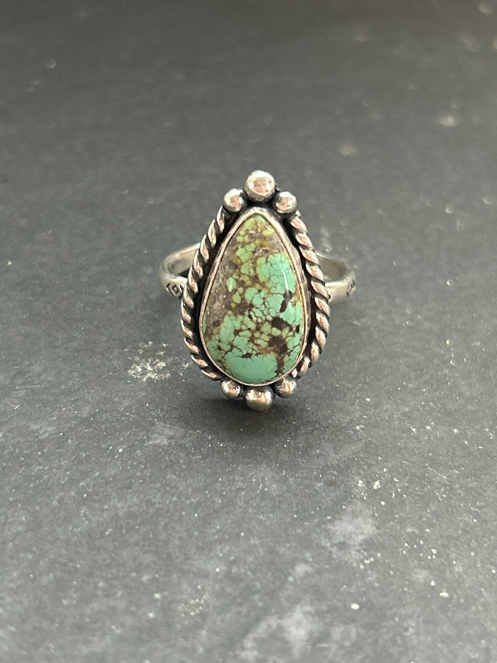 Firebird Turquoise Stamped Stacking Ring Style #2