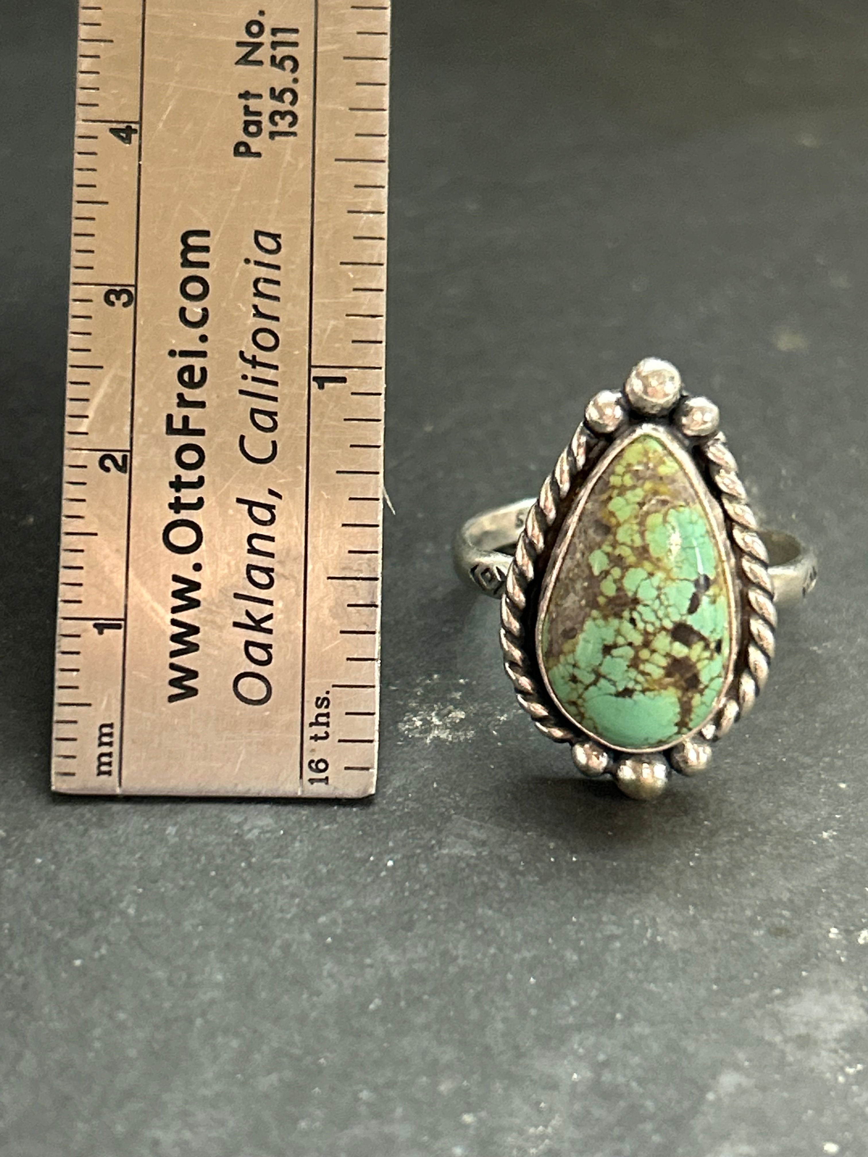 Firebird Turquoise Stamped Stacking Ring Style #2