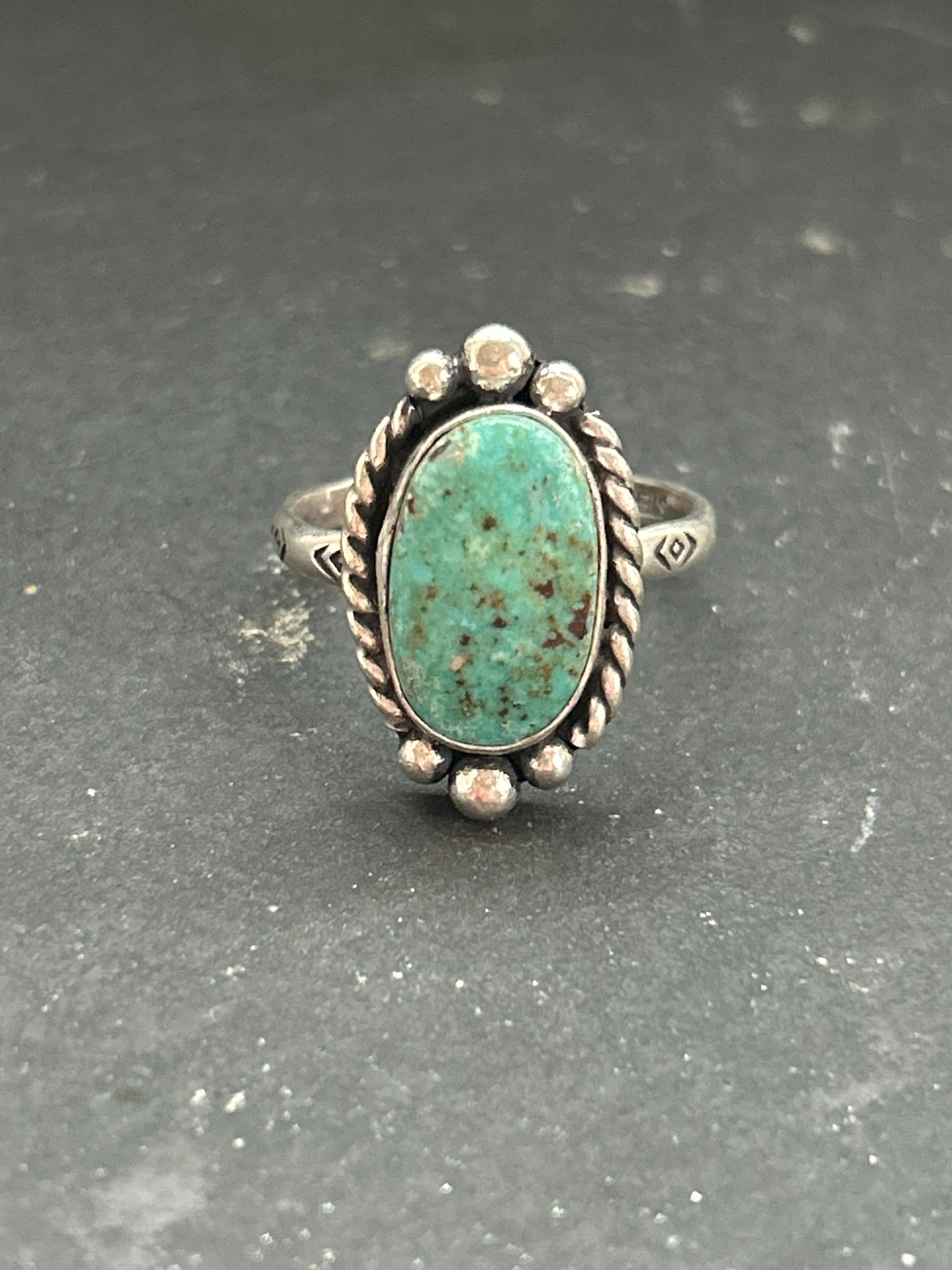 Cripple Creek Turquoise Stamped Stacking Ring