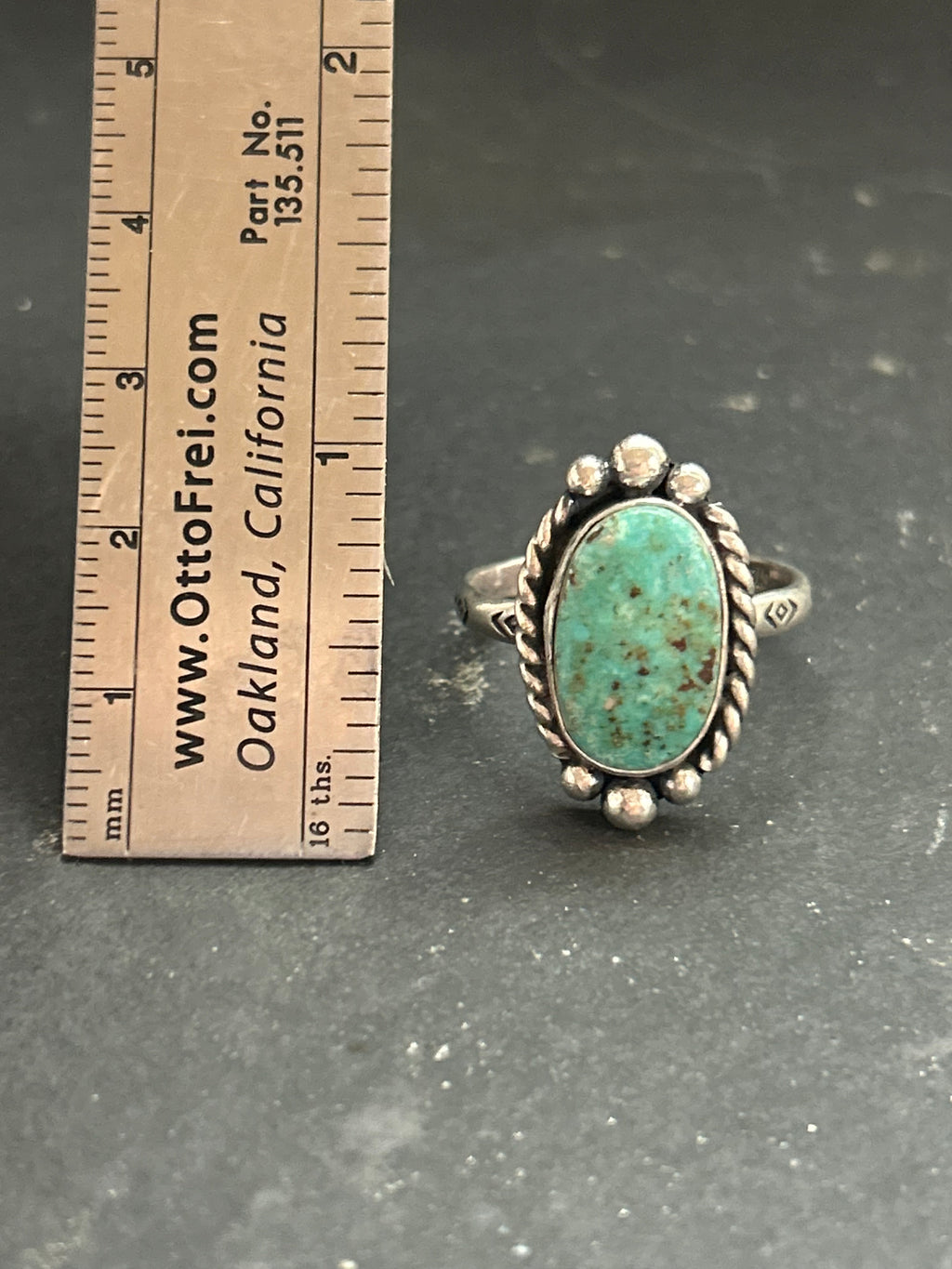 Cripple Creek Turquoise Stamped Stacking Ring