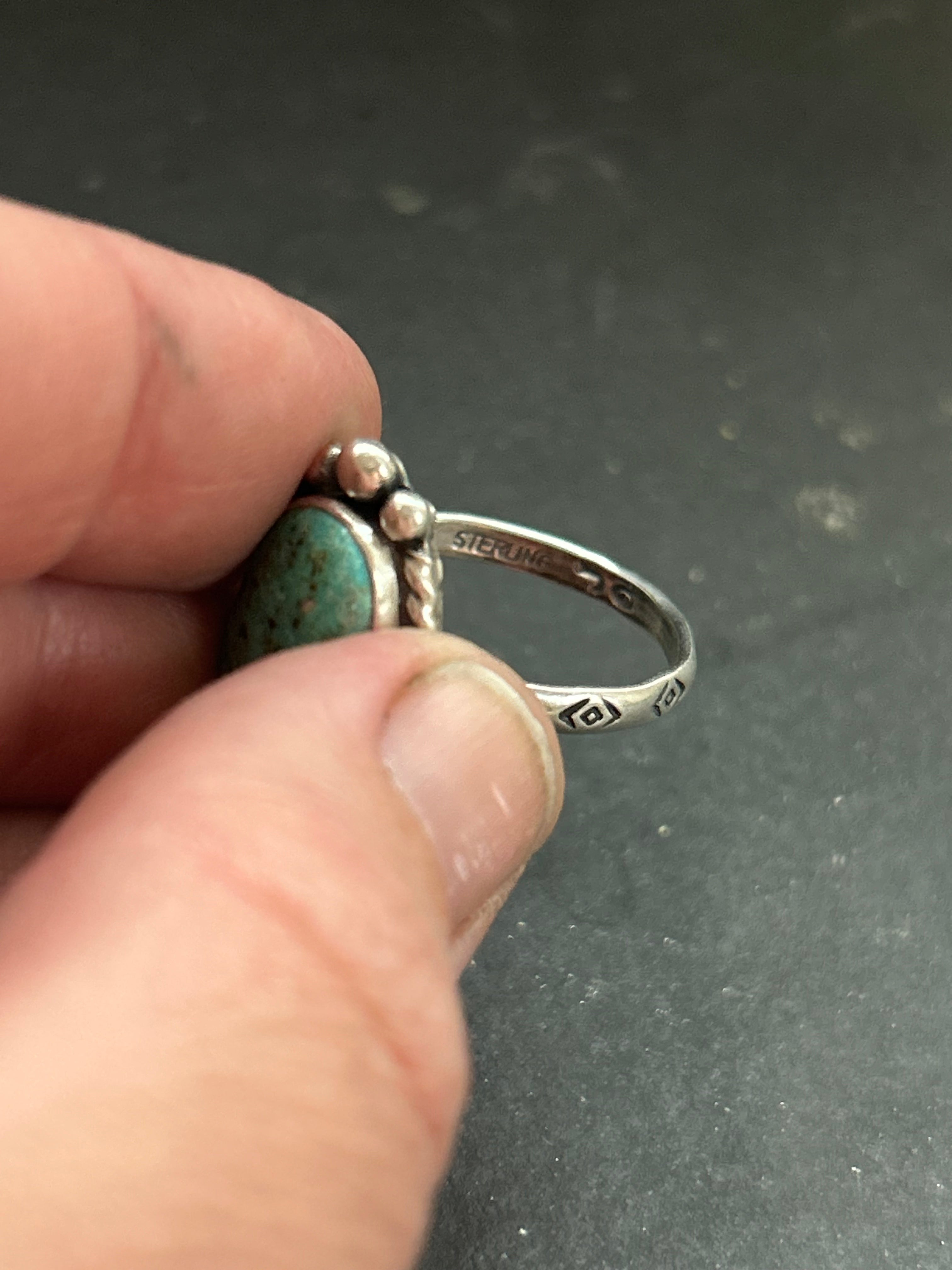 Cripple Creek Turquoise Stamped Stacking Ring