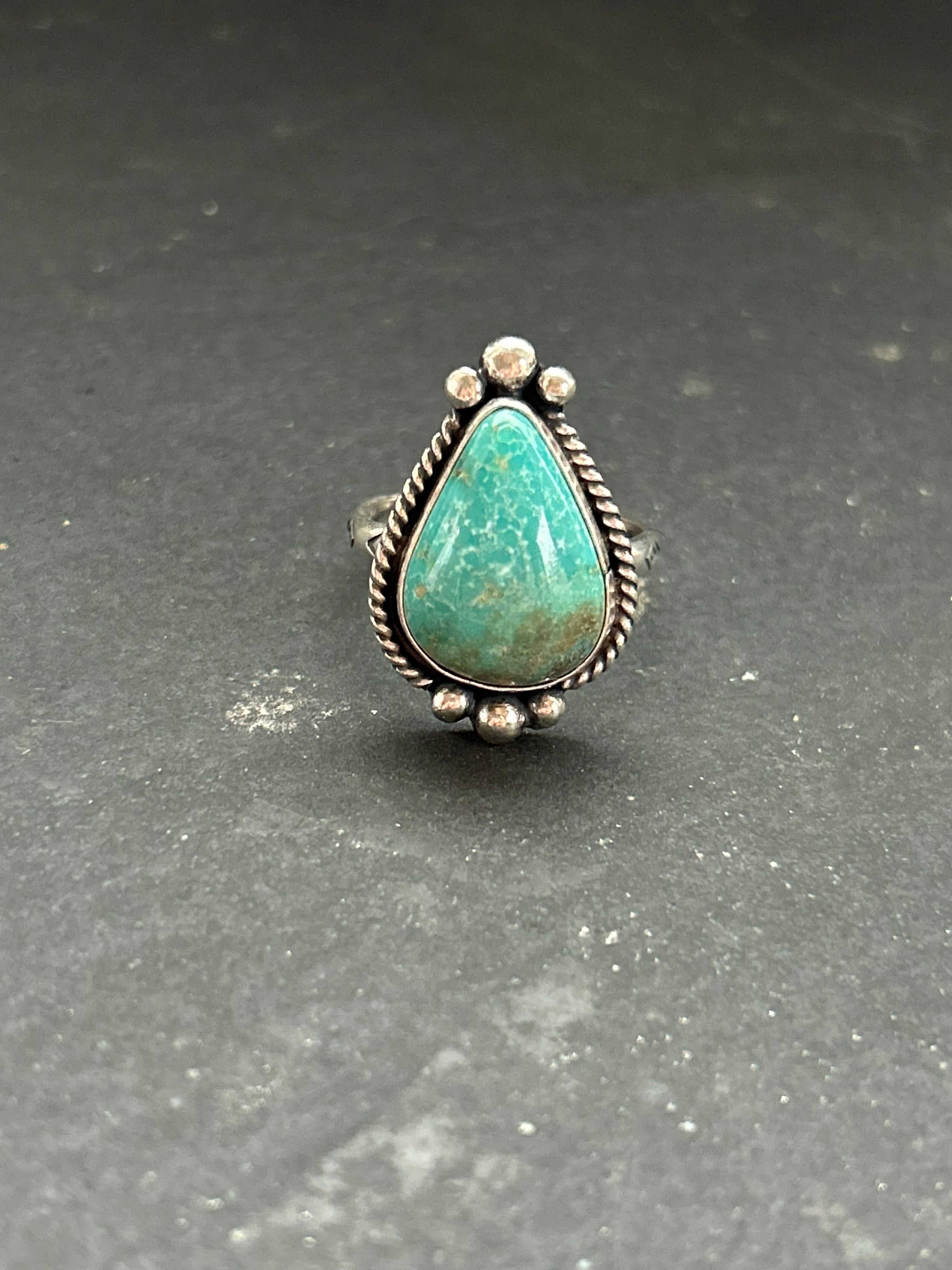 Royston Turquoise Stamped Stacking Ring Style #6