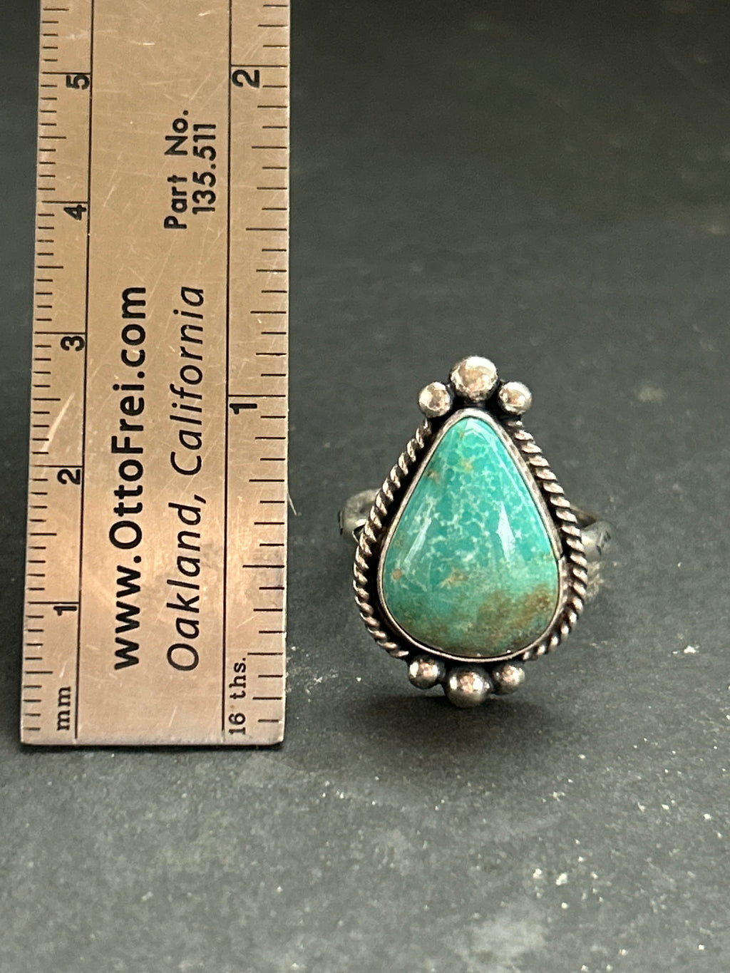 Royston Turquoise Stamped Stacking Ring Style #6