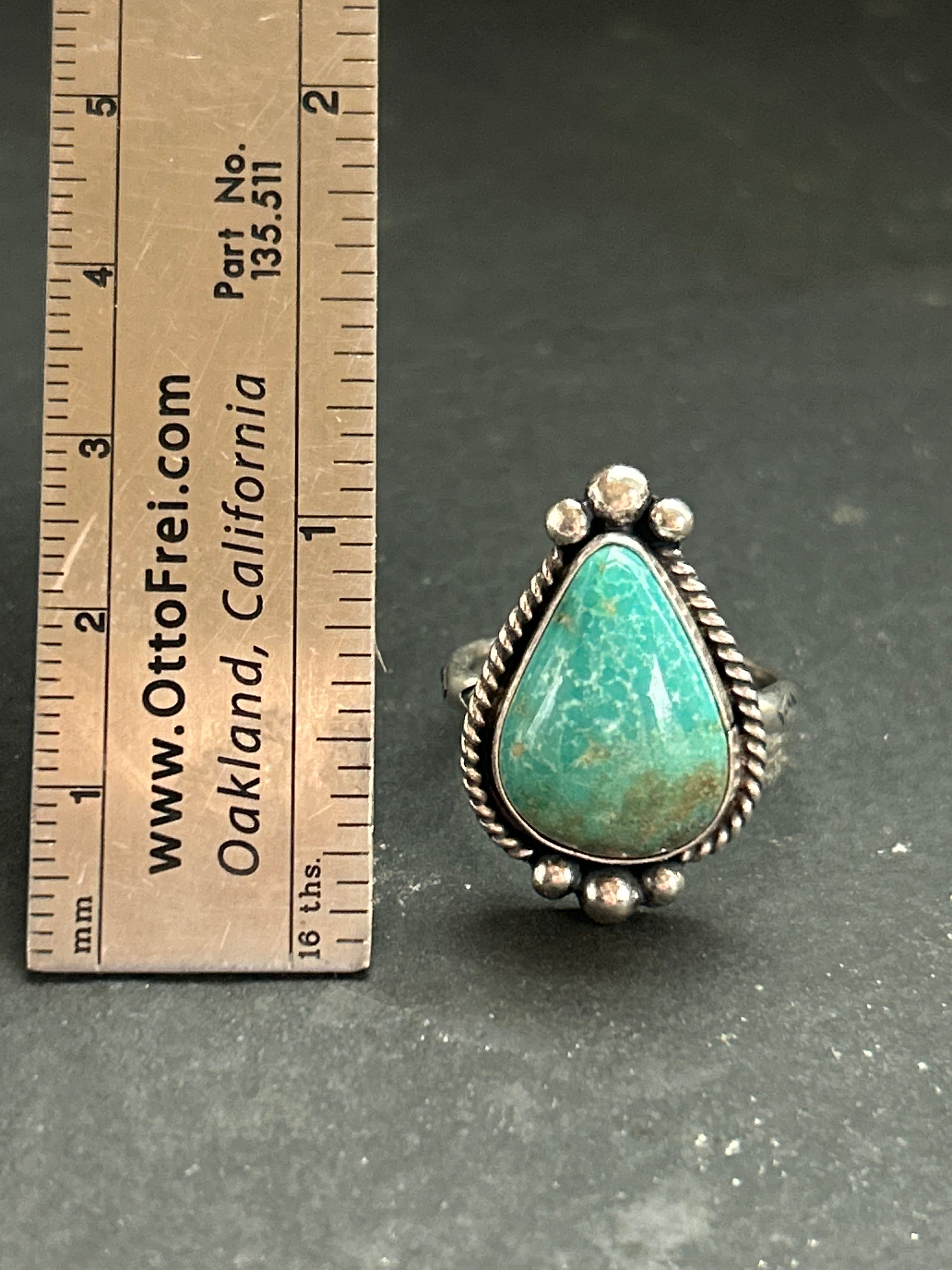 Royston Turquoise Stamped Stacking Ring Style #6