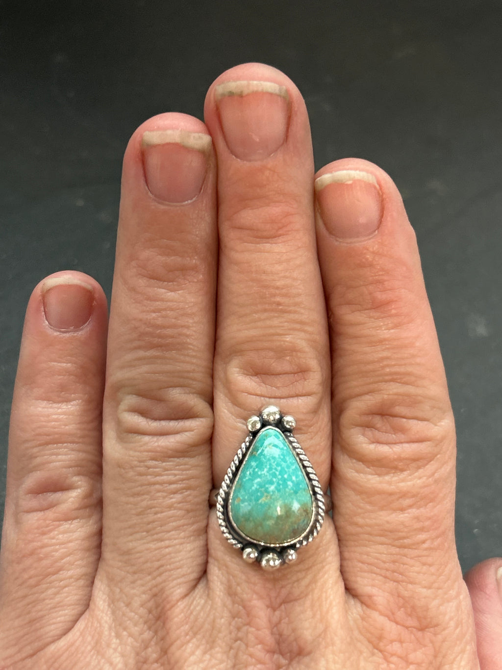 Royston Turquoise Stamped Stacking Ring Style #6