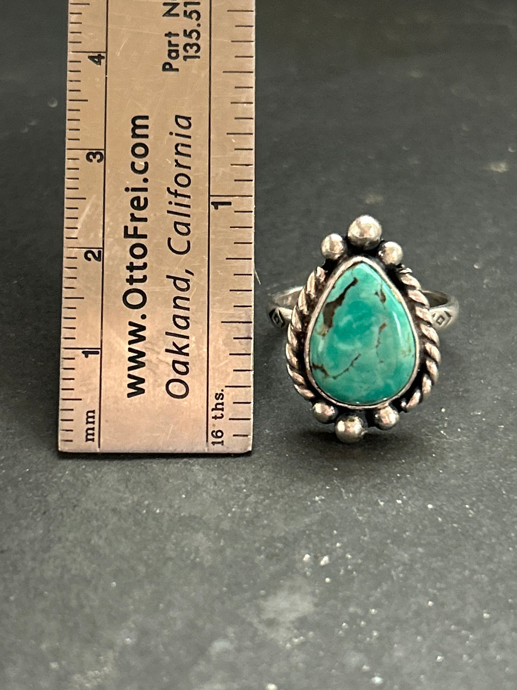 Tyrone Turquoise Stamped Stacking Ring