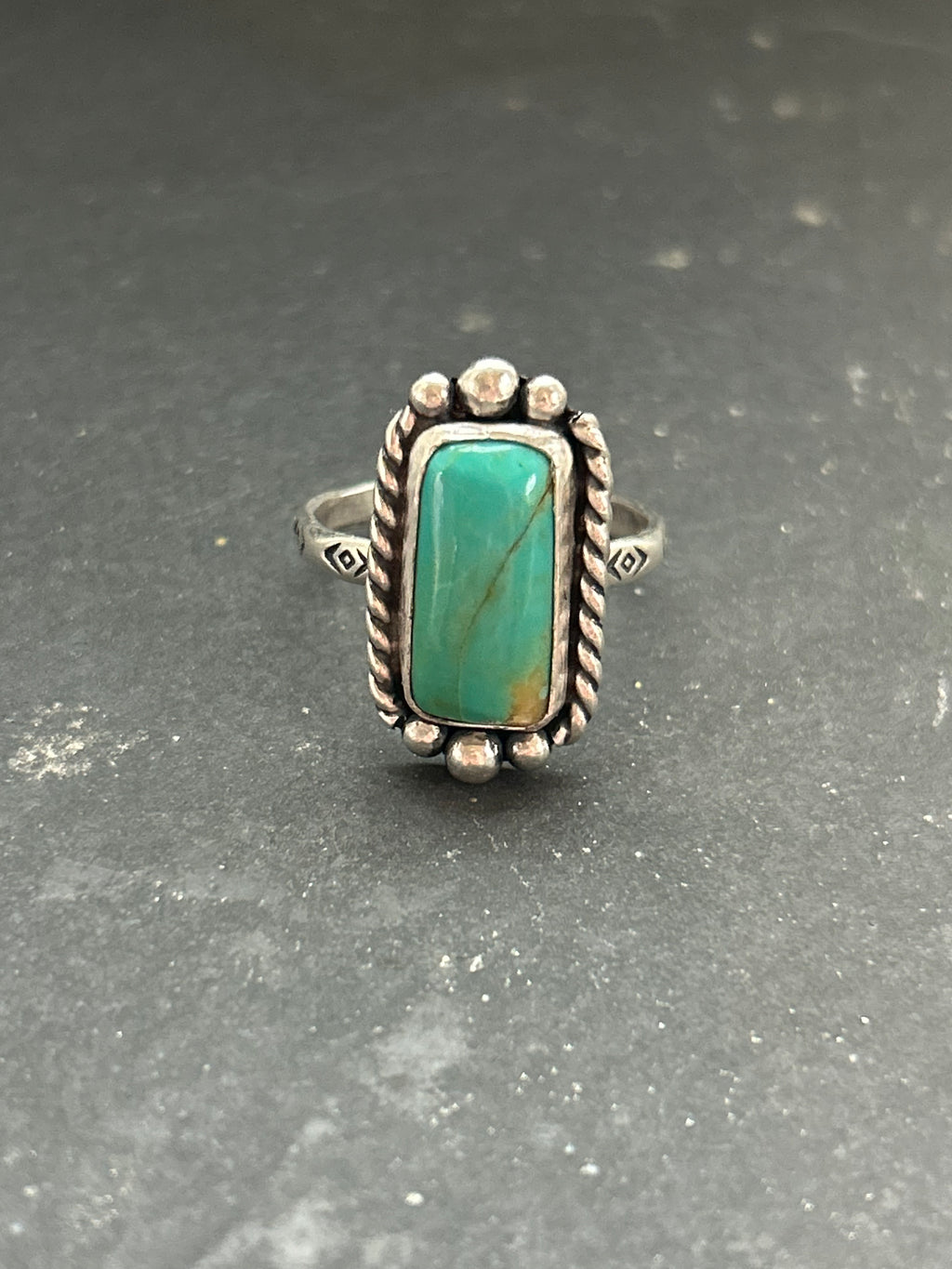 Royston Turquoise Stamped Stacking Ring Style #8