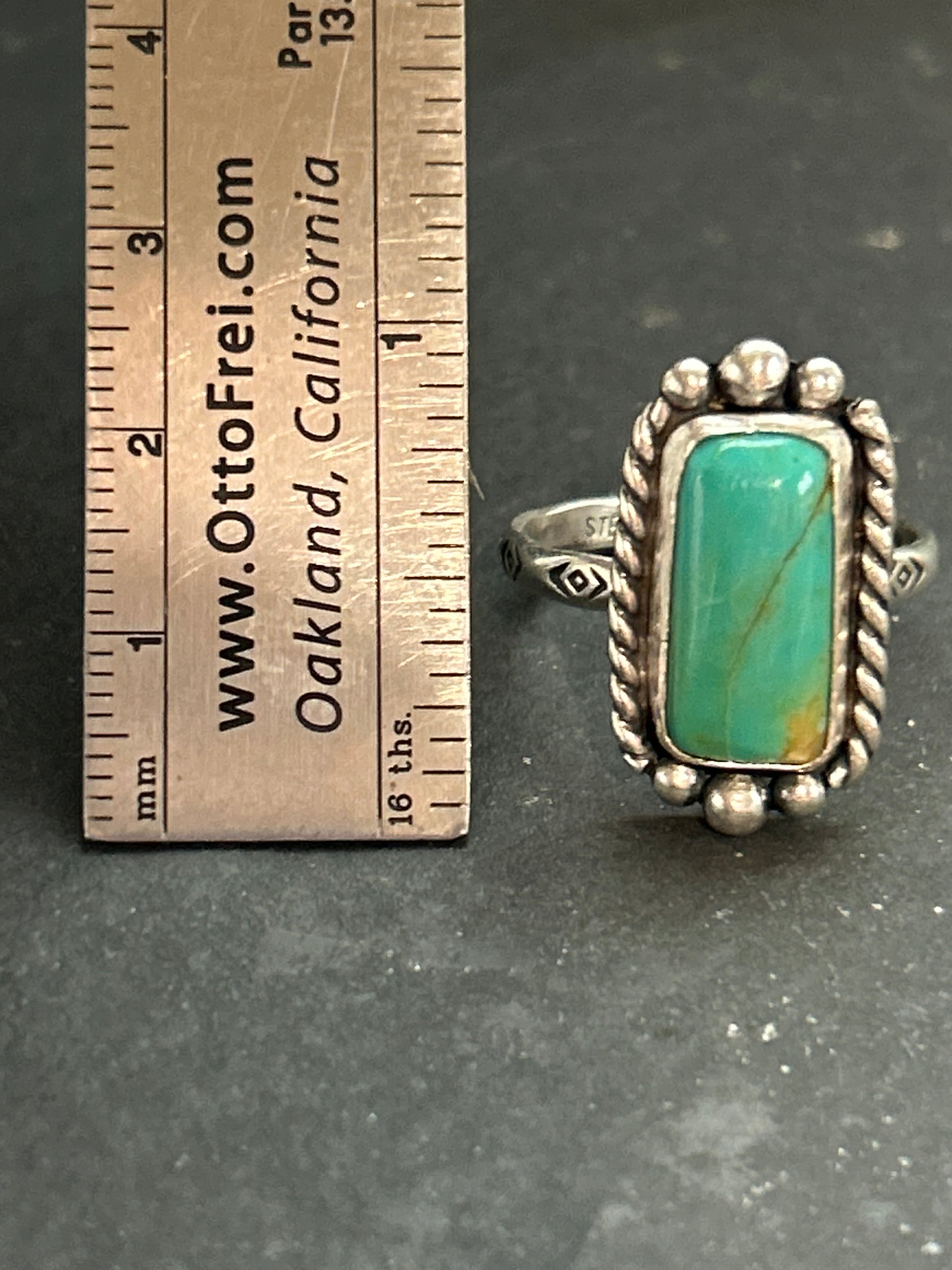 Royston Turquoise Stamped Stacking Ring Style #8