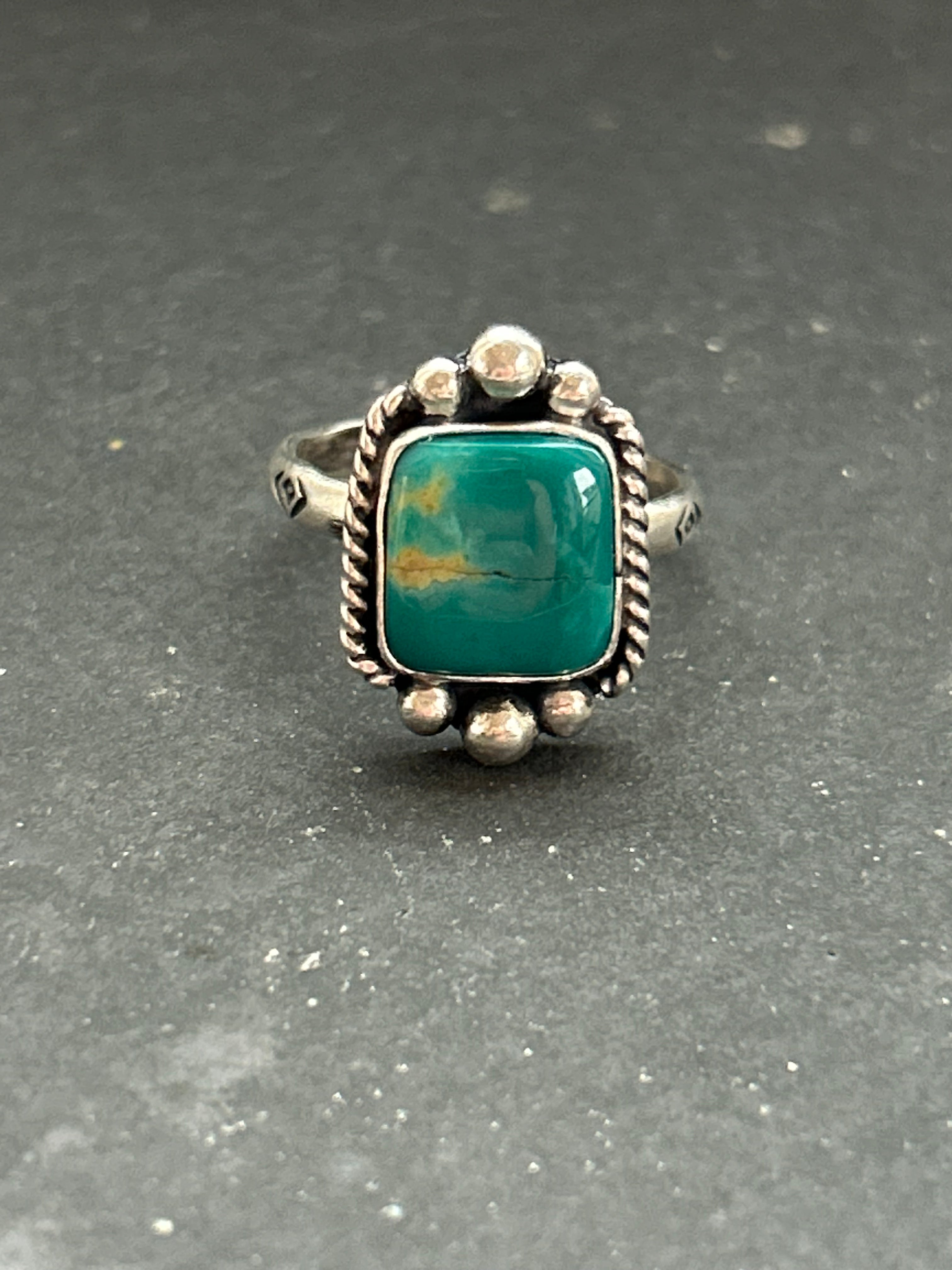 Royston Turquoise Stamped Stacking Ring Style #9