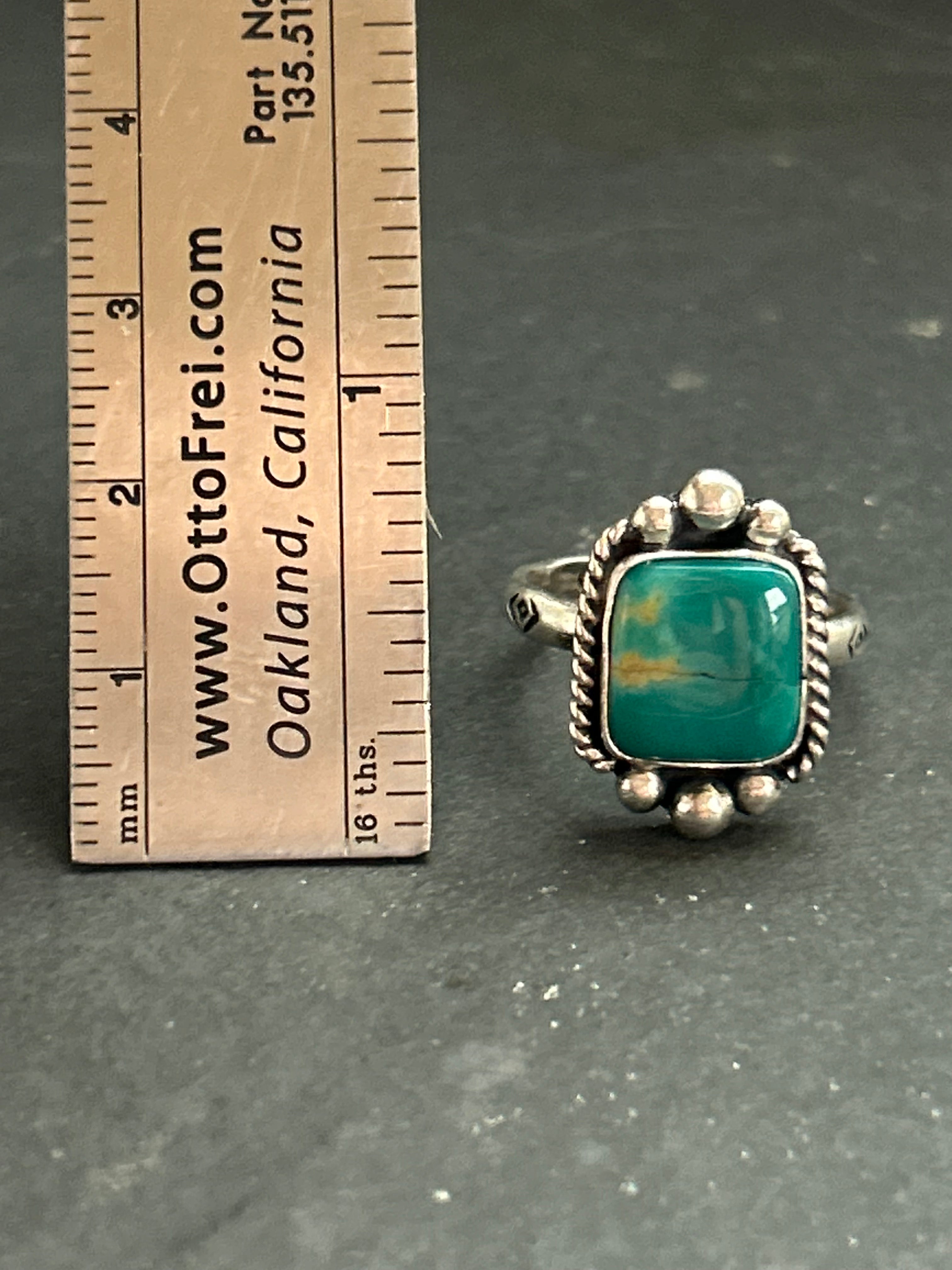 Royston Turquoise Stamped Stacking Ring Style #9