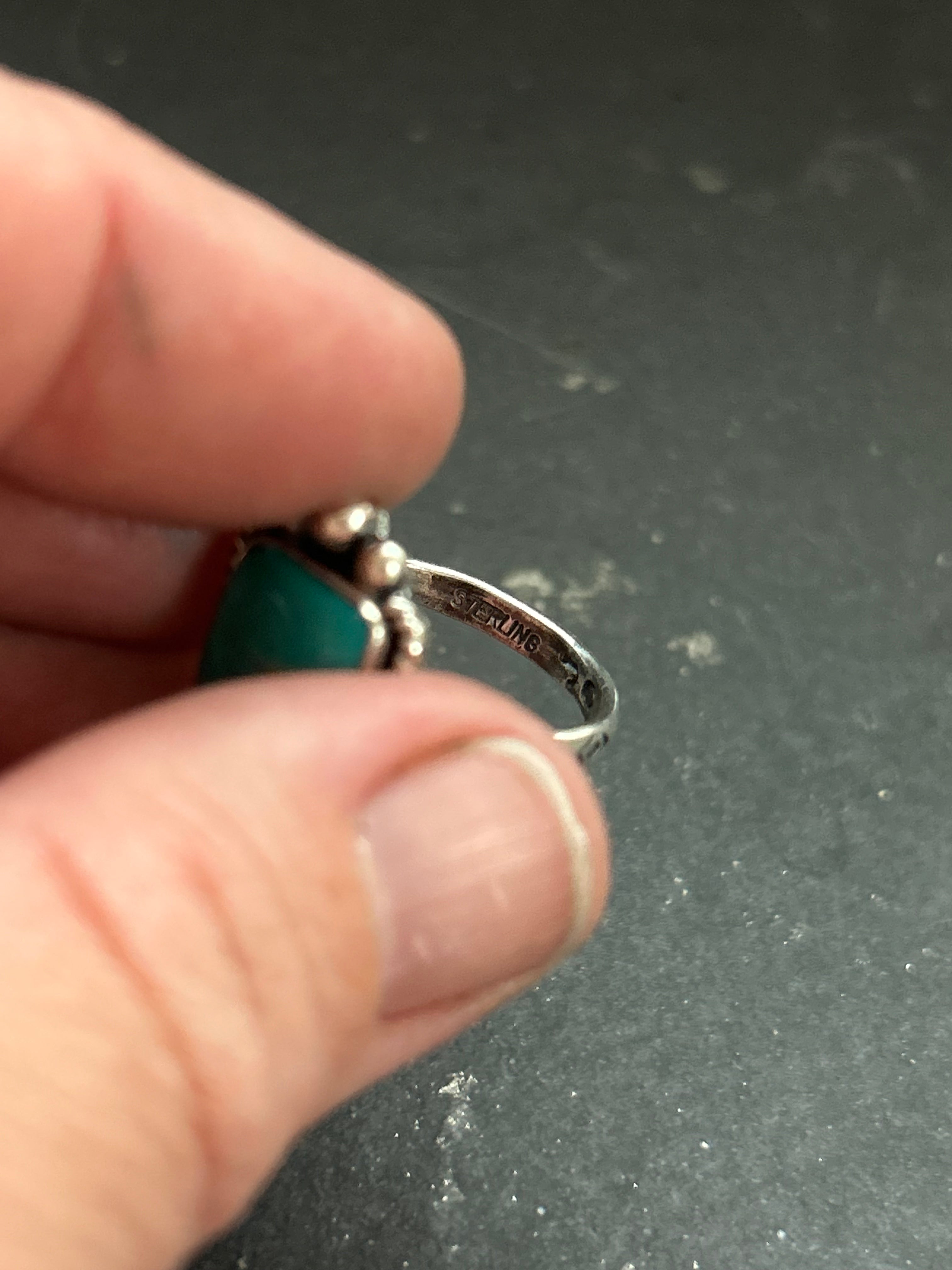 Royston Turquoise Stamped Stacking Ring Style #9