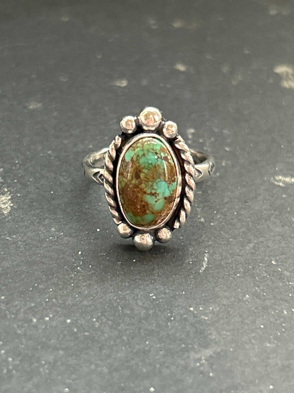 Royston Turquoise Stamped Stacking Ring Style #10