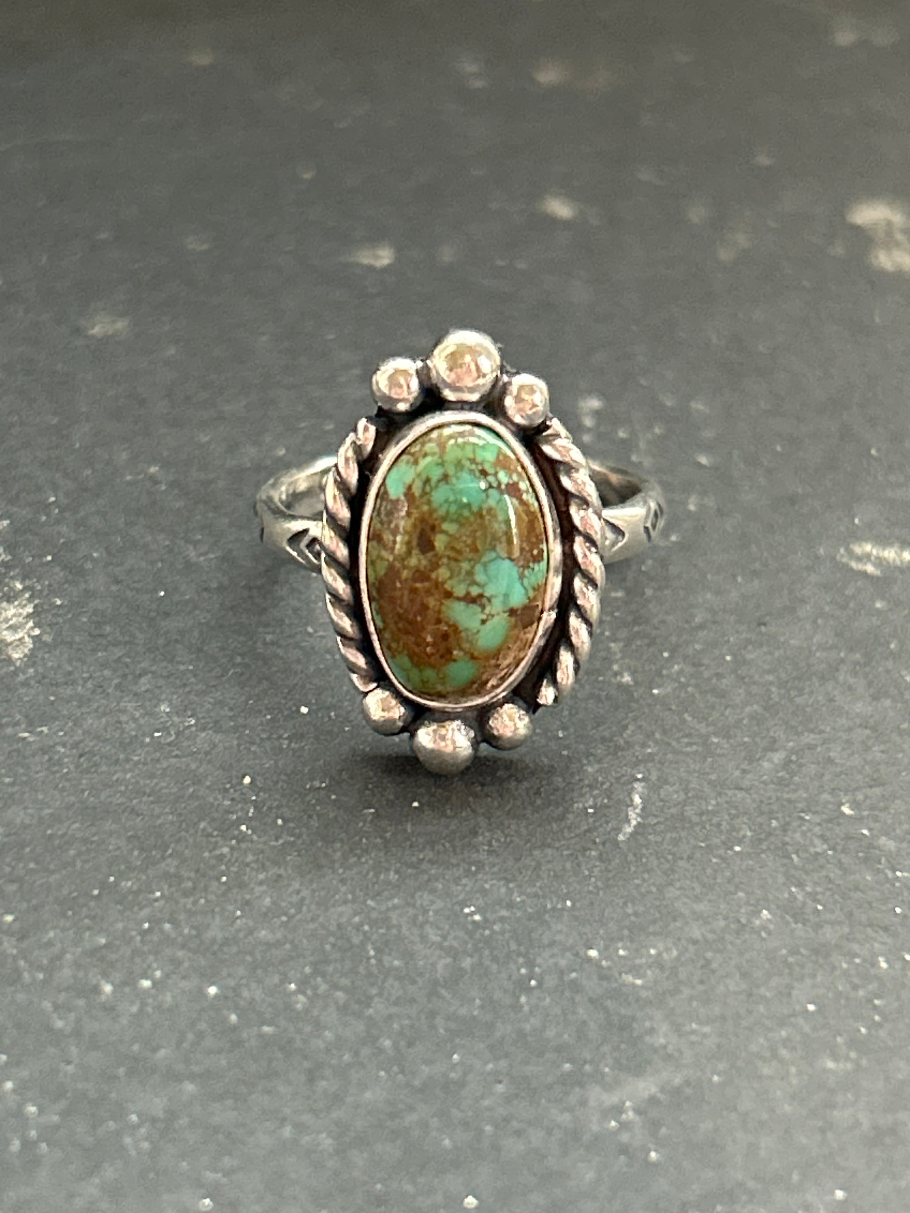 Royston Turquoise Stamped Stacking Ring Style #10