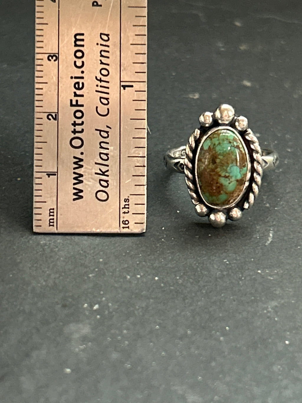 Royston Turquoise Stamped Stacking Ring Style #10