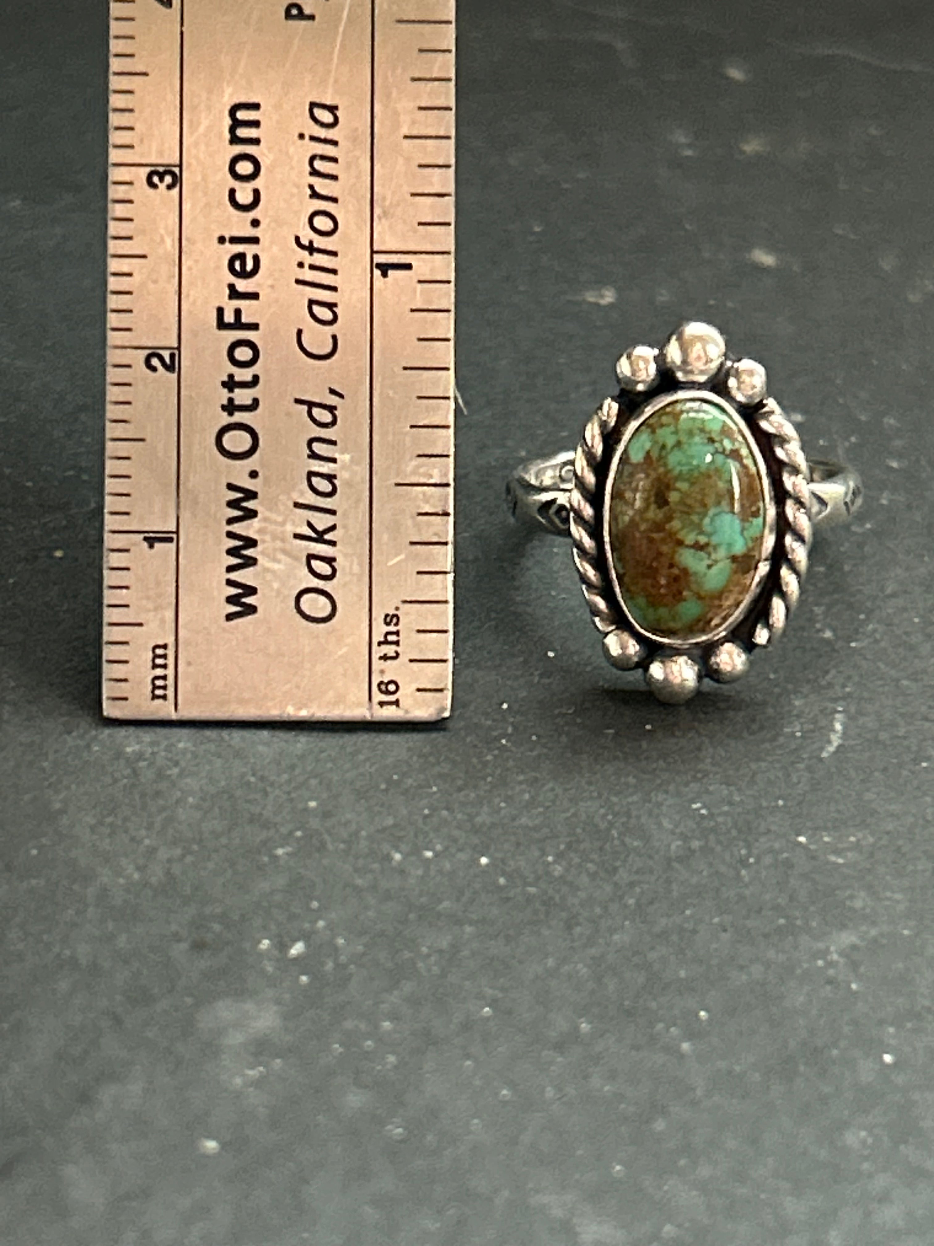 Royston Turquoise Stamped Stacking Ring Style #10