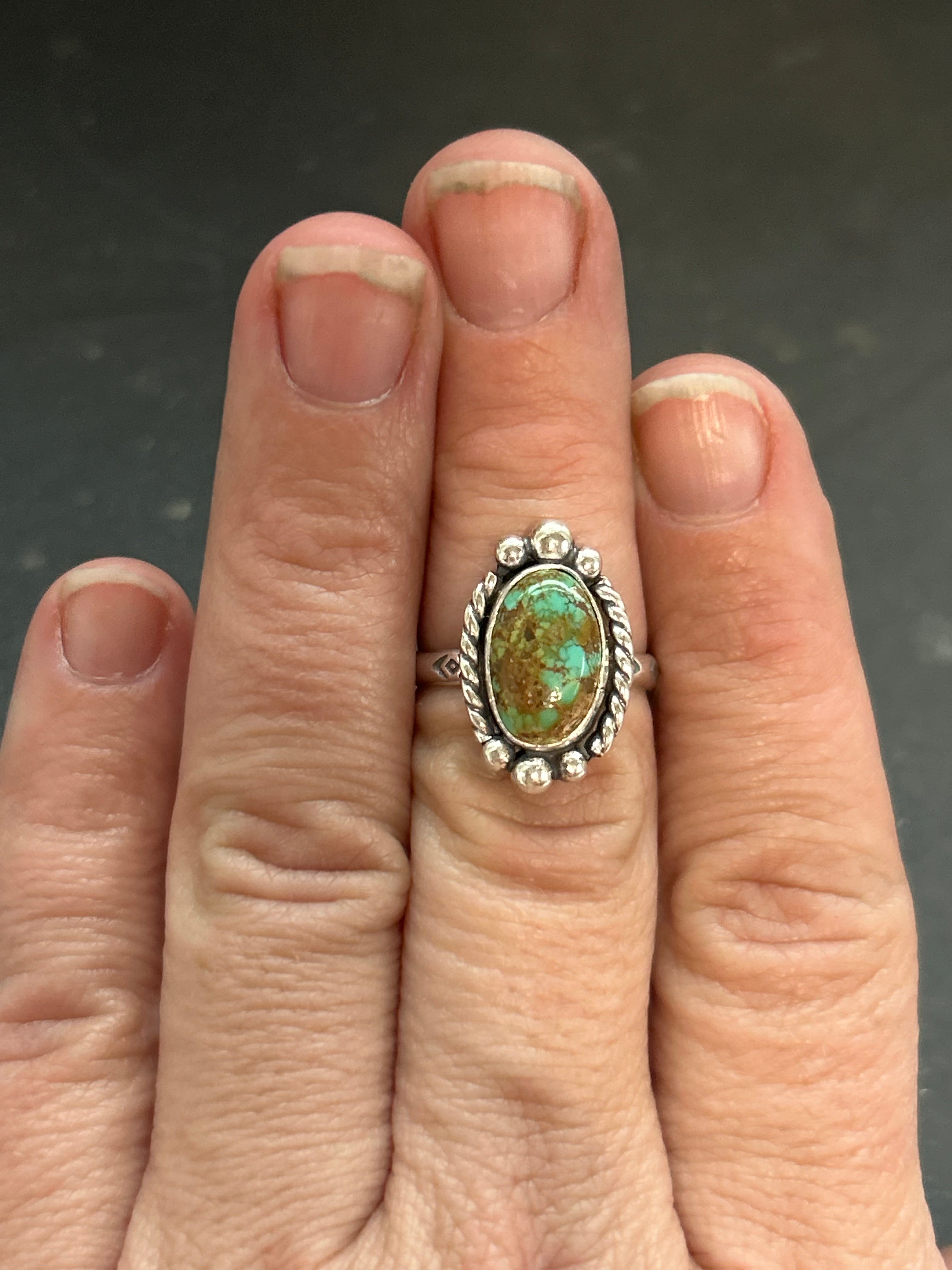Royston Turquoise Stamped Stacking Ring Style #10