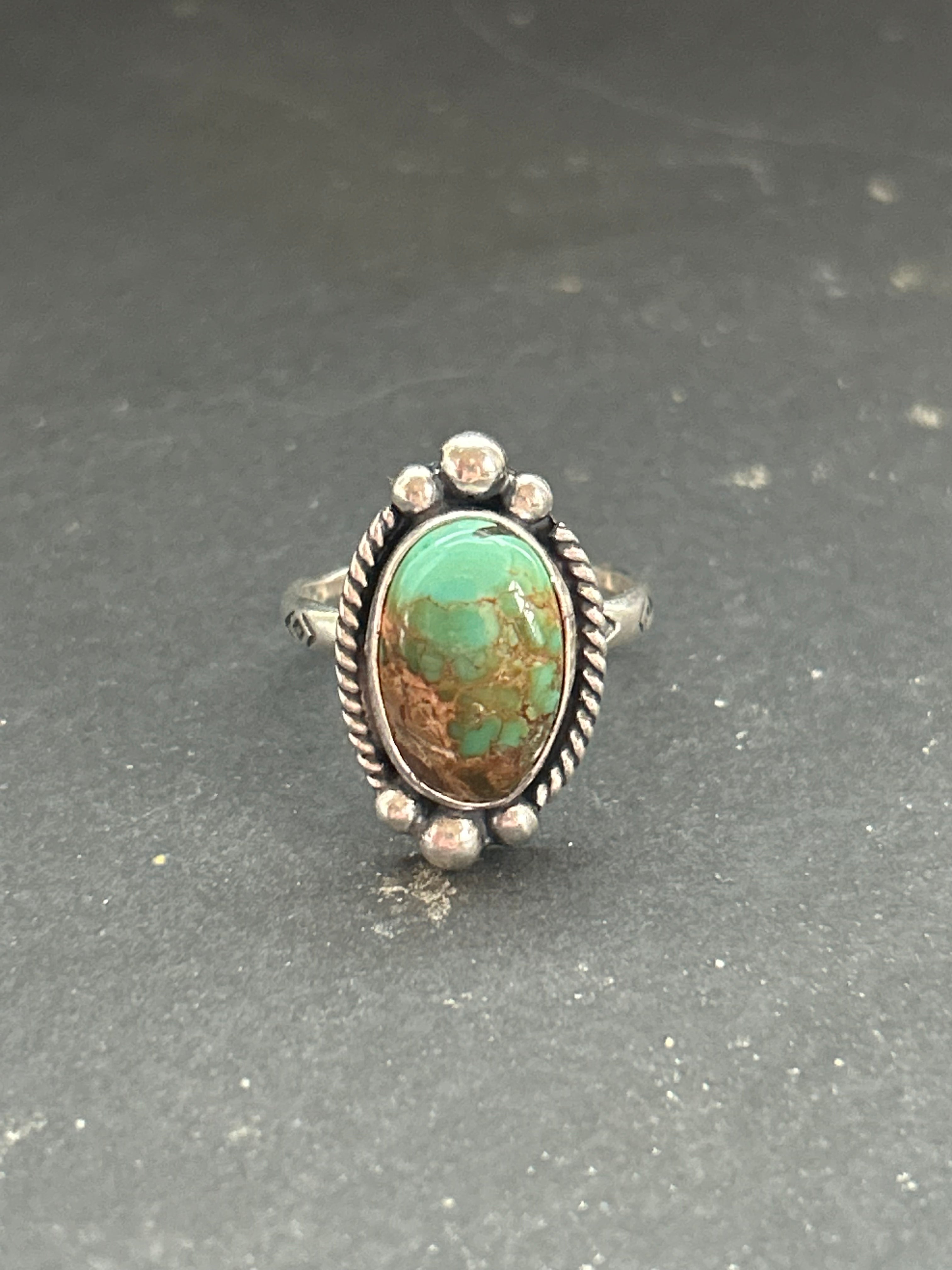Royston Turquoise Stamped Stacking Ring Style #11