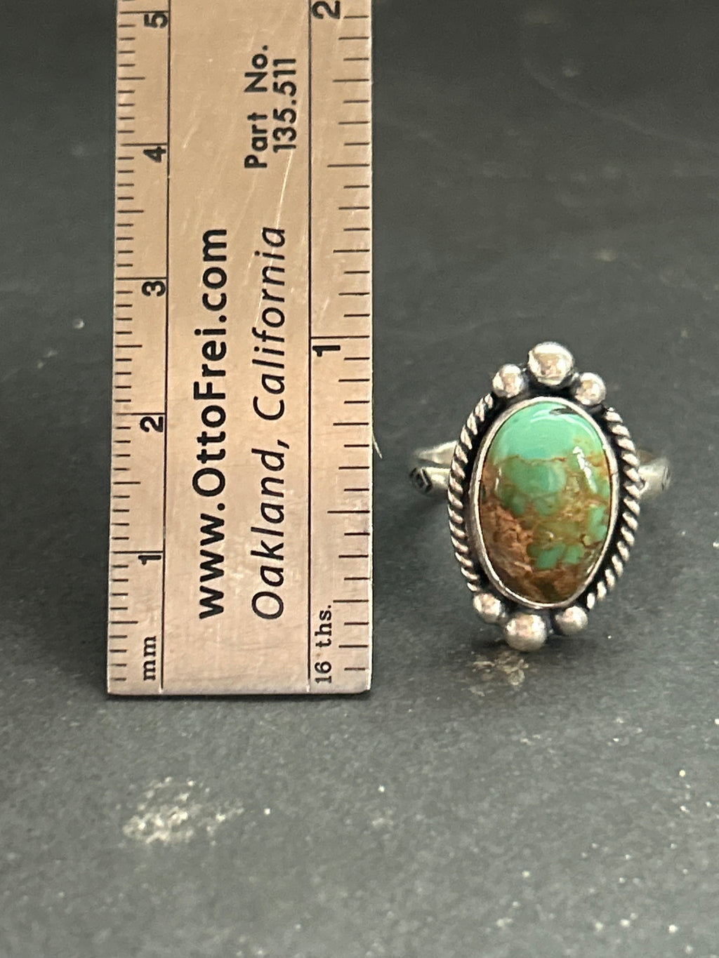 Royston Turquoise Stamped Stacking Ring Style #11
