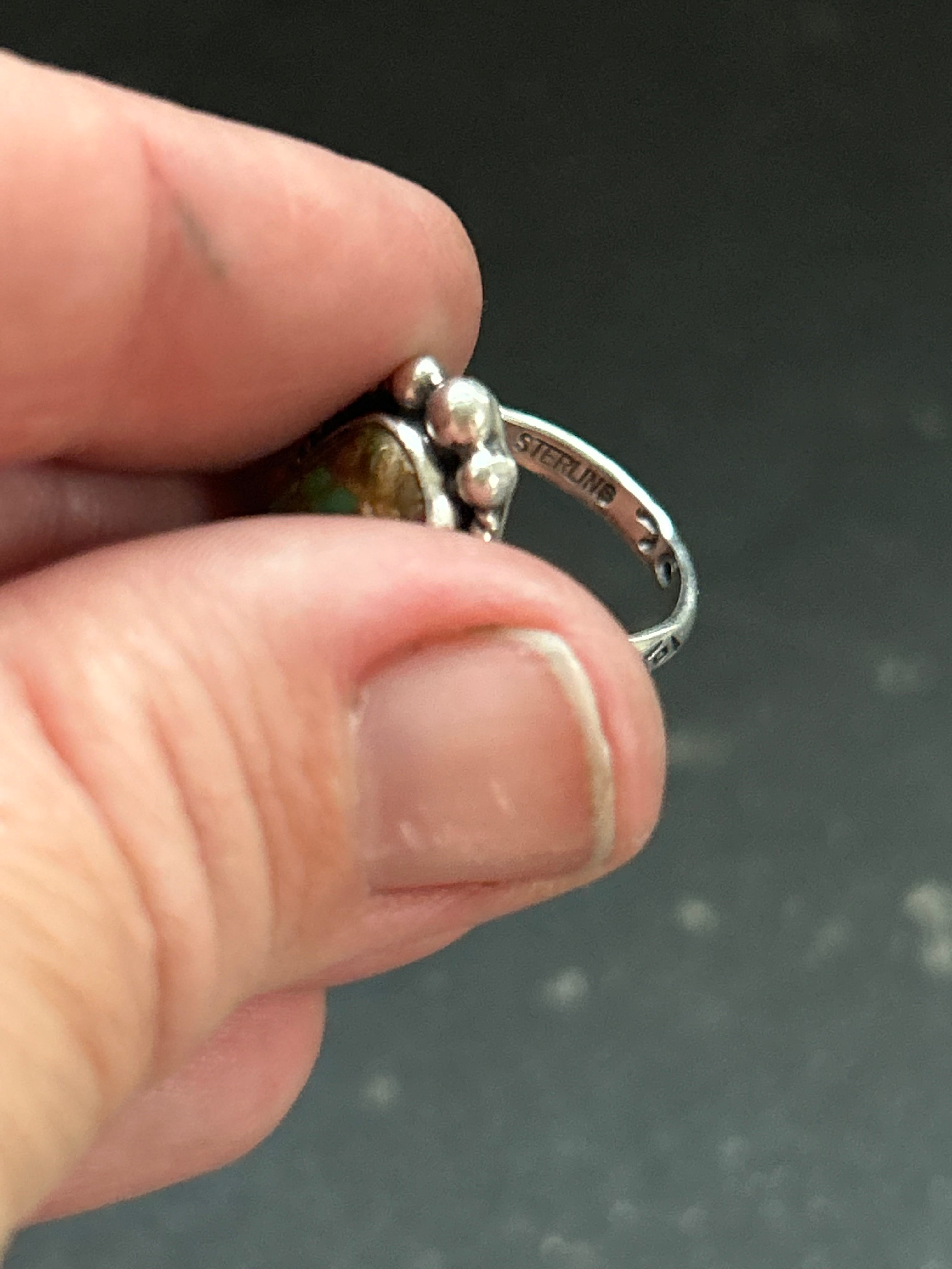 Royston Turquoise Stamped Stacking Ring Style #11