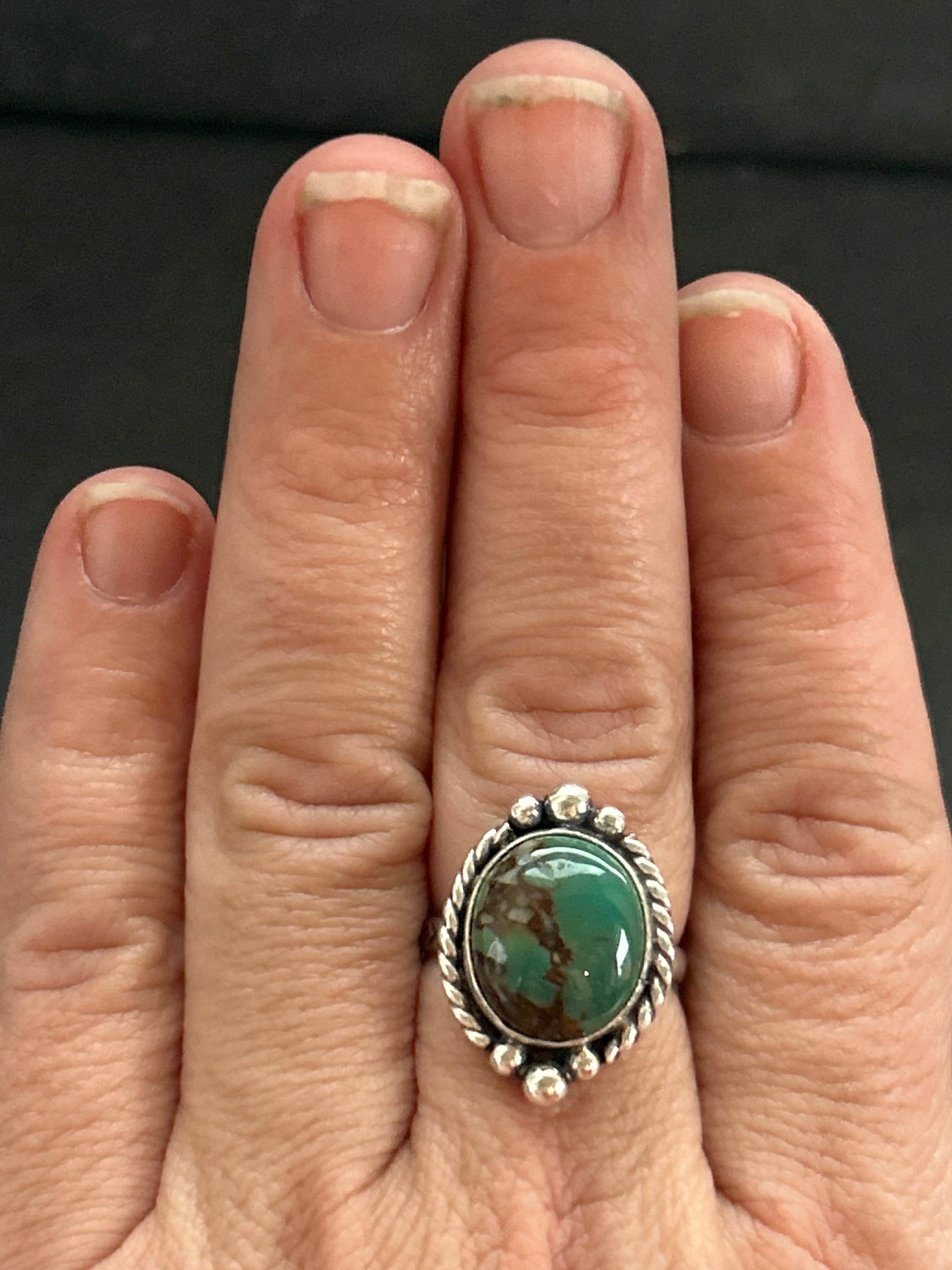 Royston Turquoise Stamped Stacking Ring Style #12