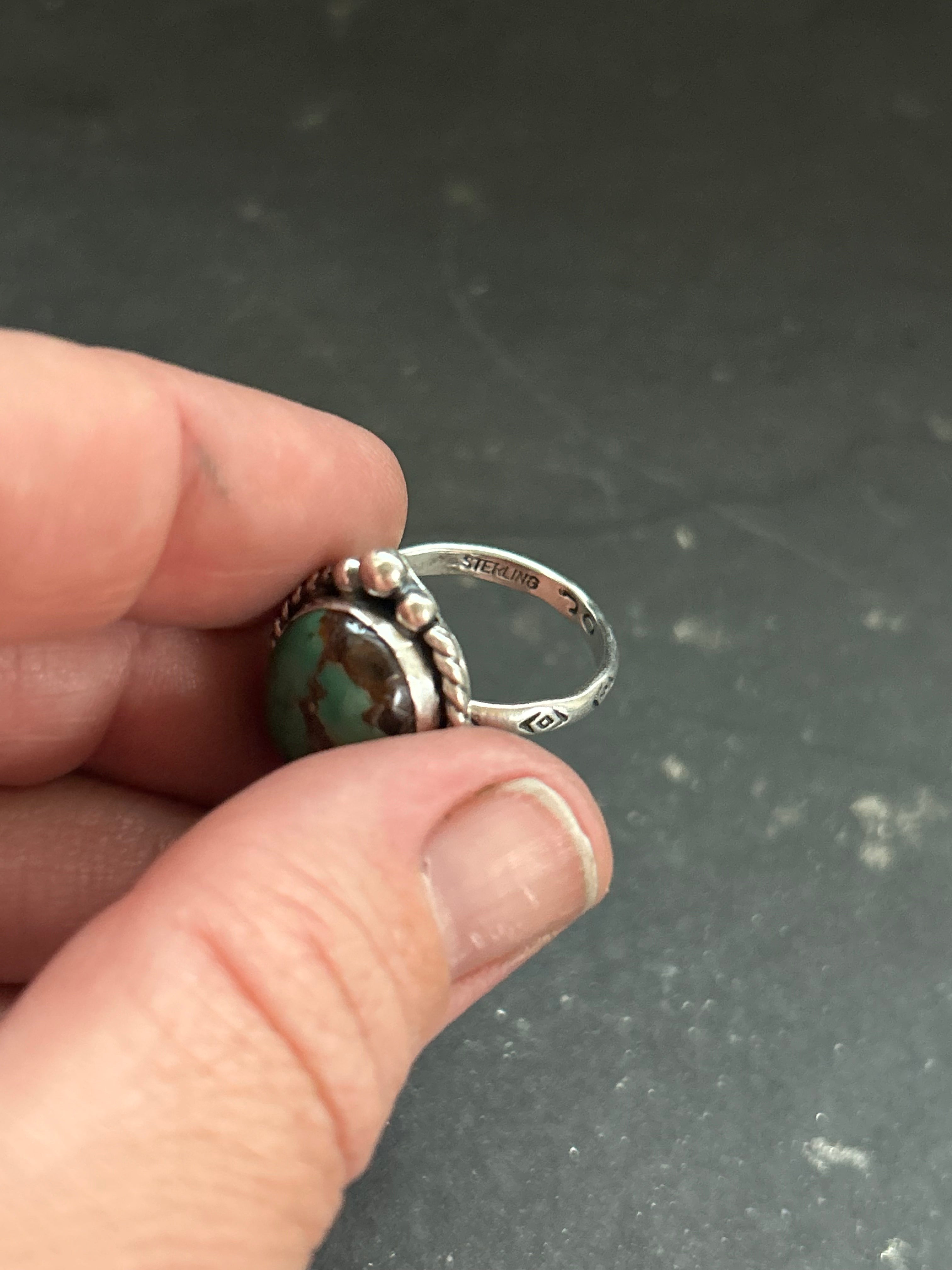 Royston Turquoise Stamped Stacking Ring Style #12