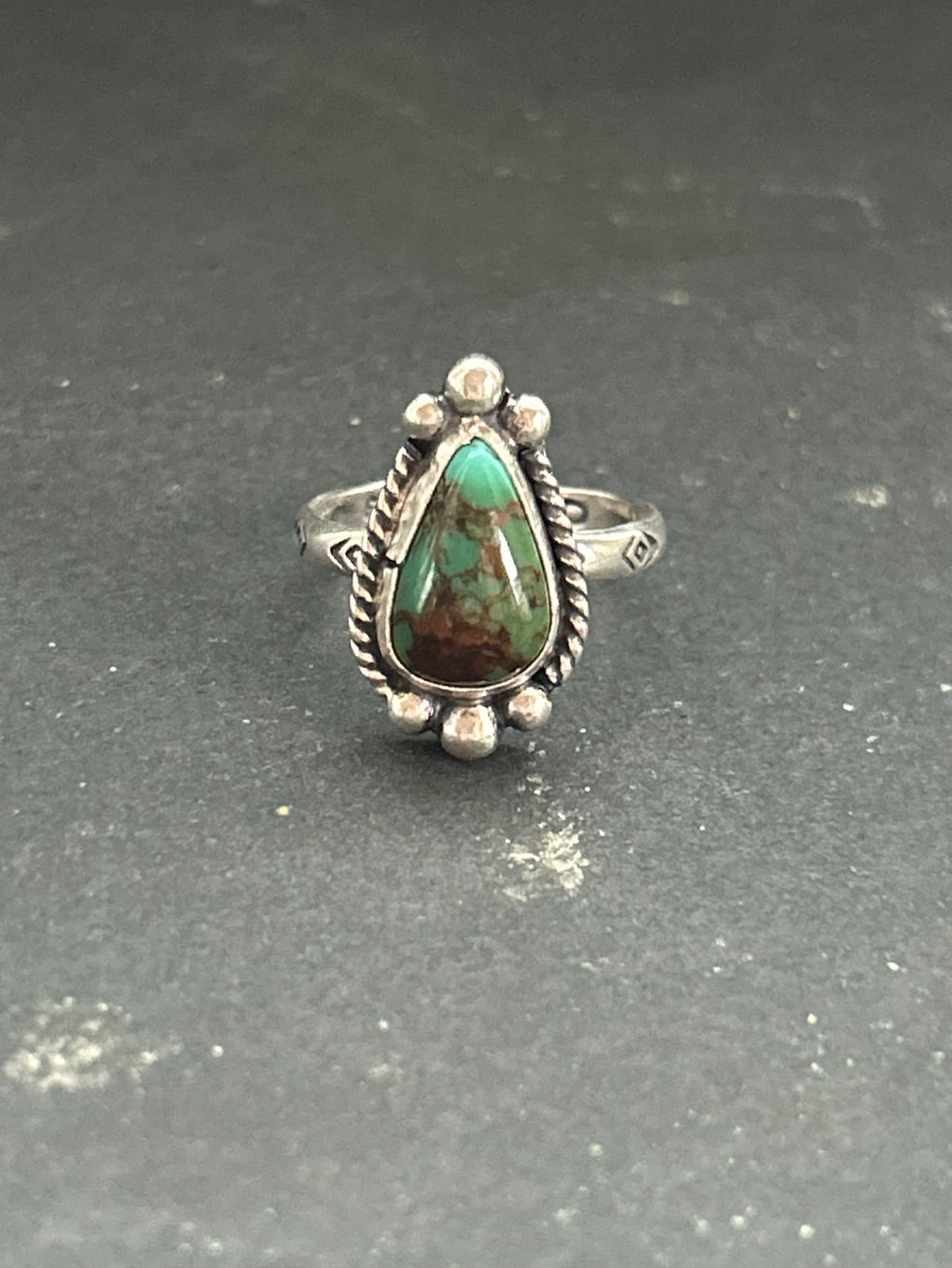 Royston Turquoise Stamped Stacking Ring Style #13