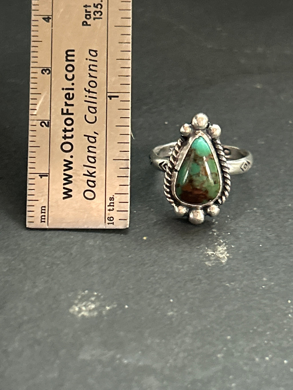 Royston Turquoise Stamped Stacking Ring Style #13