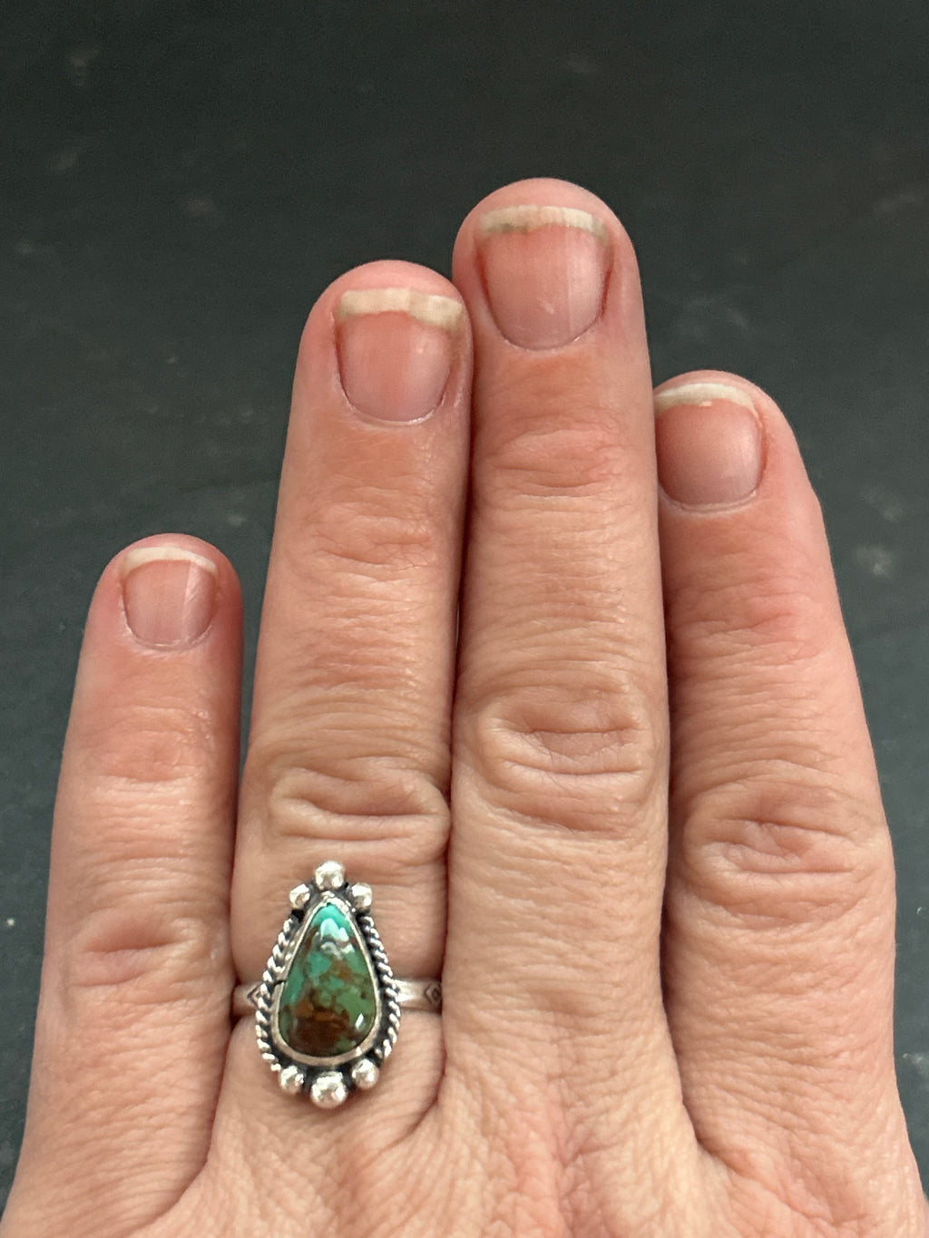 Royston Turquoise Stamped Stacking Ring Style #13