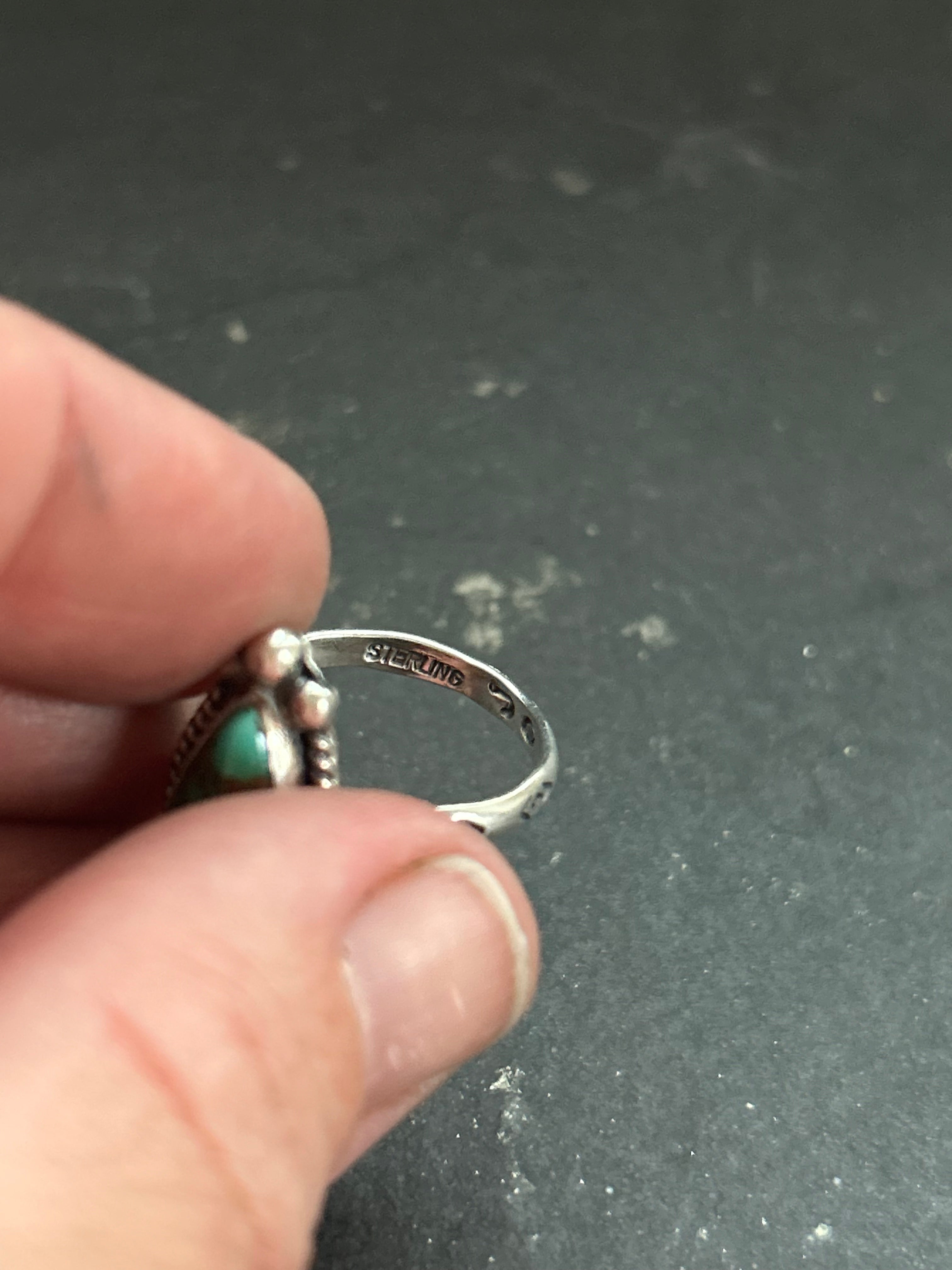 Royston Turquoise Stamped Stacking Ring Style #13